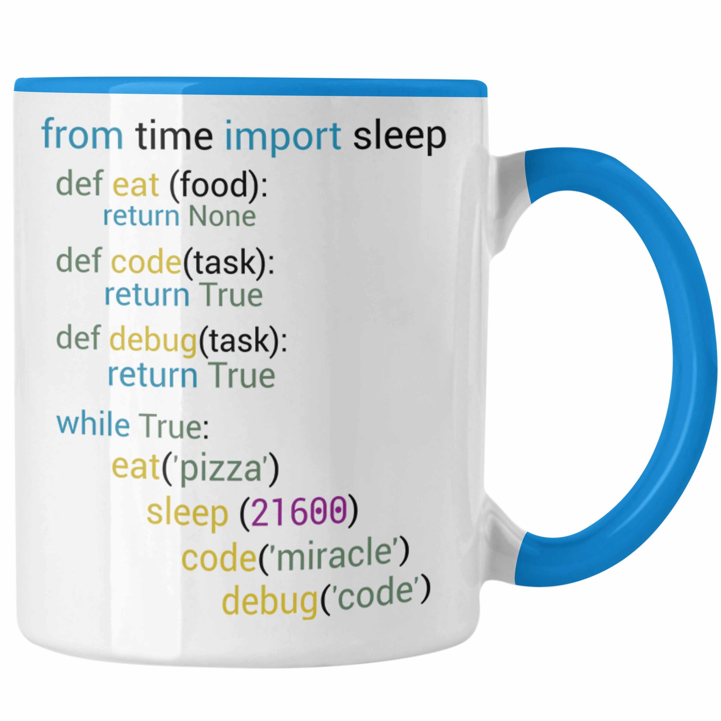 Trendation Tasse Coder Tasse Geschenk für Programmierer Softwareentwickler Nerds Gesch Blau