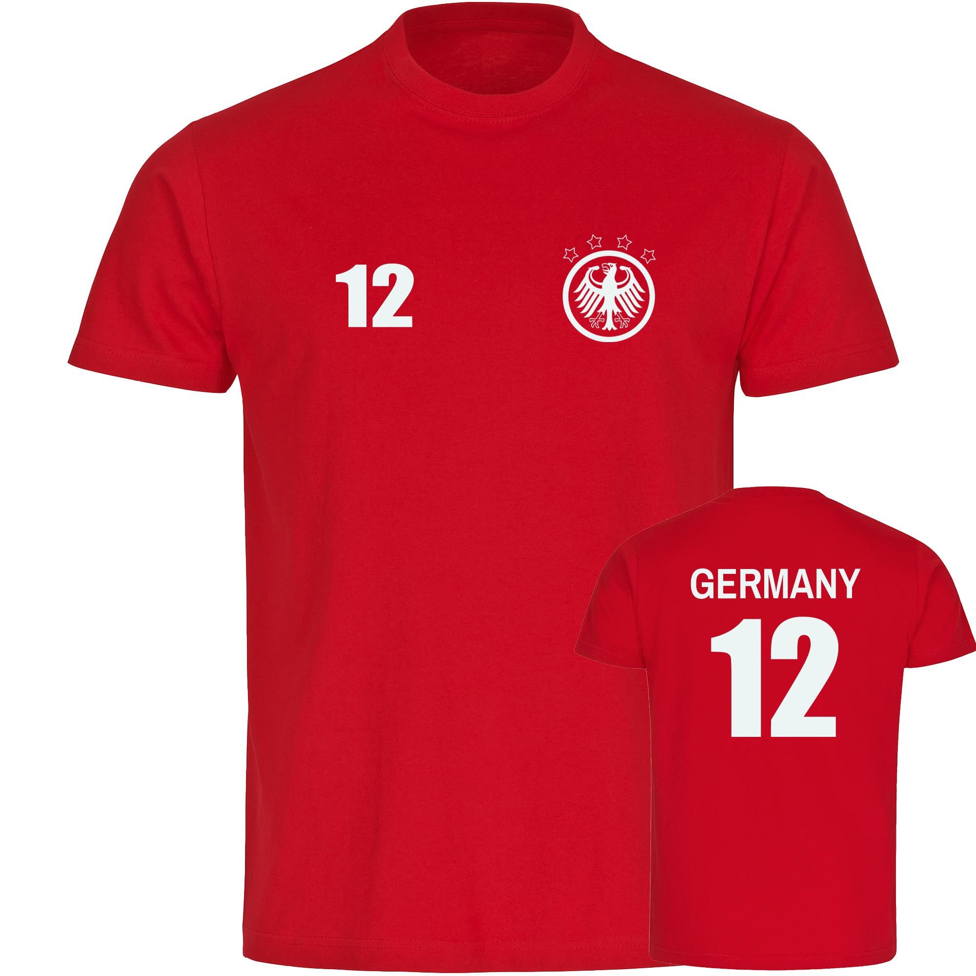 multifanshop T-Shirt Kinder Germany - Adler Retro Trikot 12 - Boy Girl