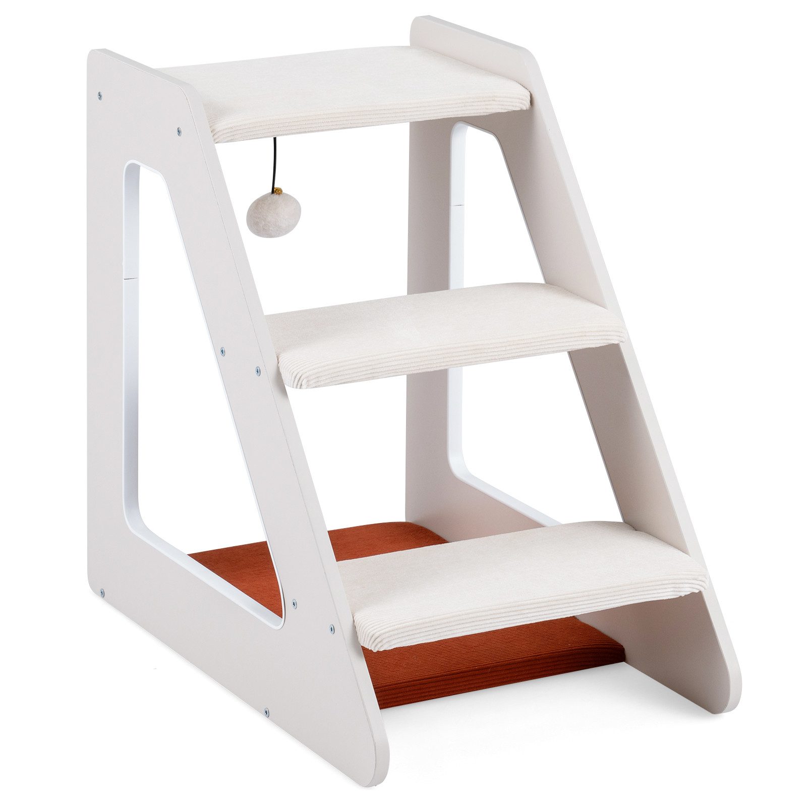 COSTWAY Haustiertreppe (1-St), Katzentreppe, 3 Stufen Hundetreppe, mit Katzenbett