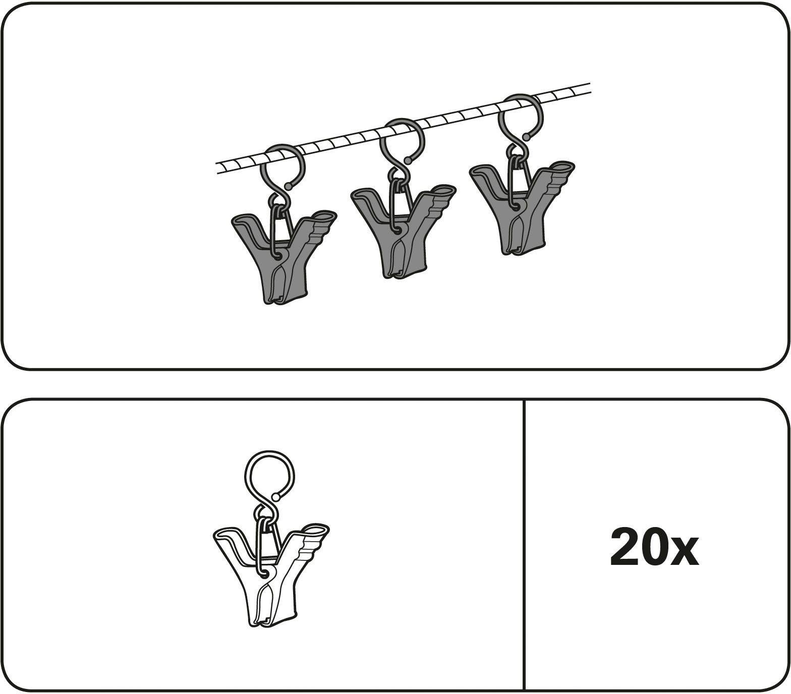 20-St), Serie Seilklammern, (Packung, Seilspanngarnitur Seilspanngarnituren, GARDINIA, silberfarben