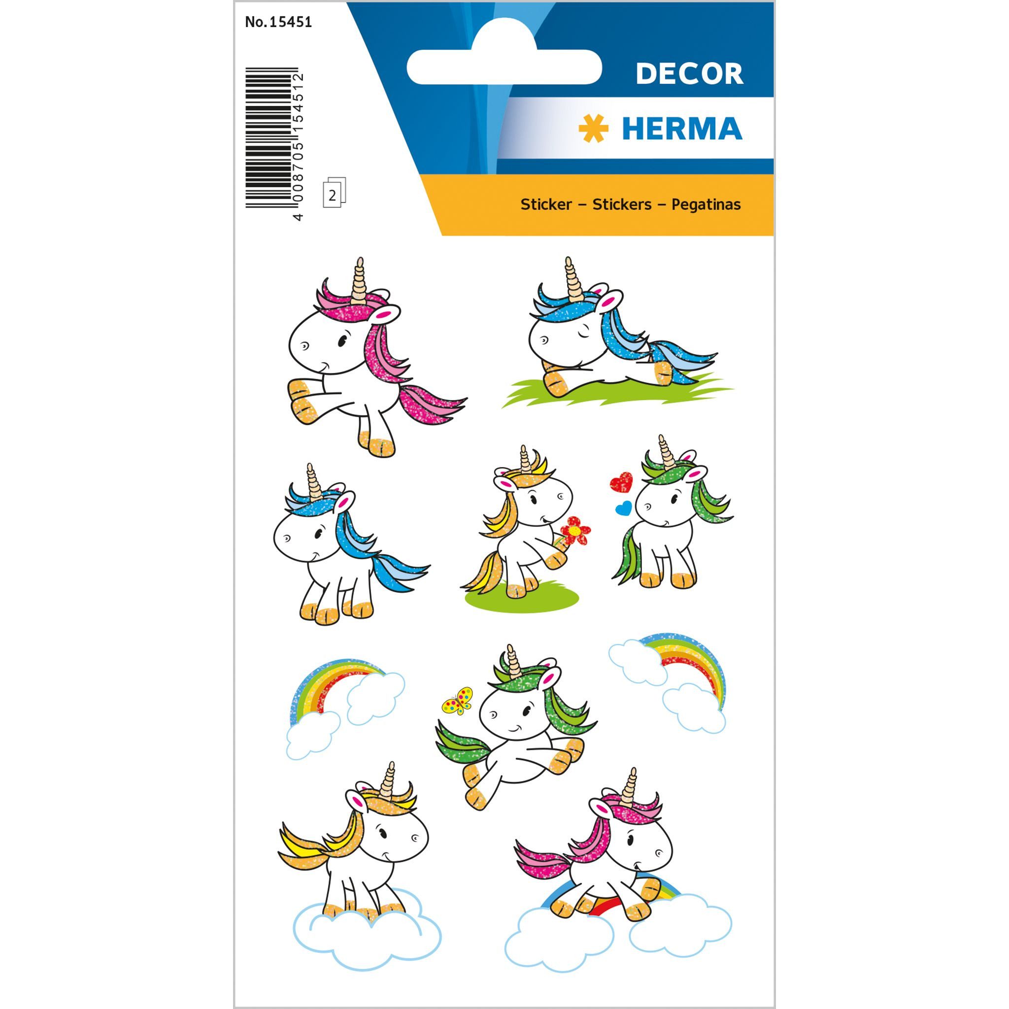 HERMA Sticker Herma Sticker DECOR Baby Einhorn beglimmert 2 Bl