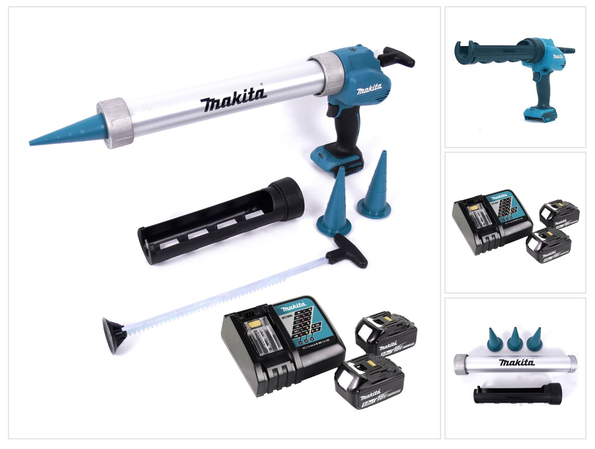 Makita Akku-Kartuschenpistole DCG 180 RTX Akku Kartuschenpistole 18 V 300 / 600 ml + 2x Akku 5,0 Ah