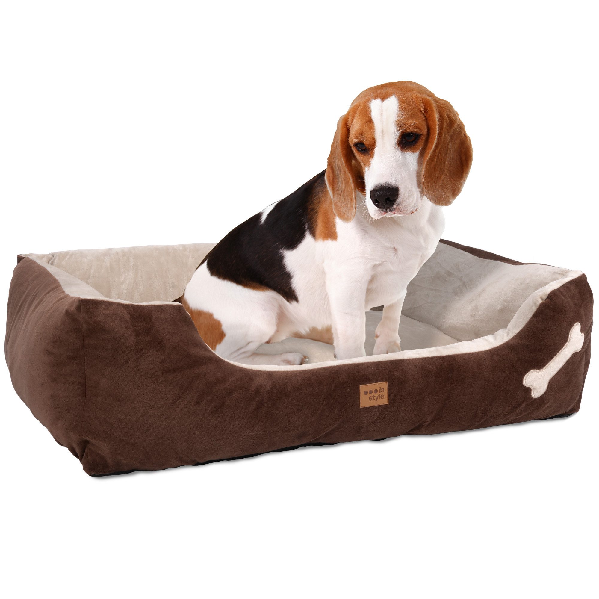 ib style Tierkissen Happy Buddy M 85x70cm Braun, mit Reißverschluss - Anti-Rutsch Unterseite