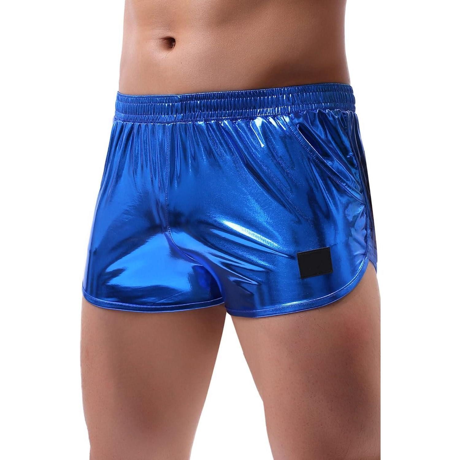 LuxusKollektion Partyanzug Herren Metallic Crop Top Set Blau S
