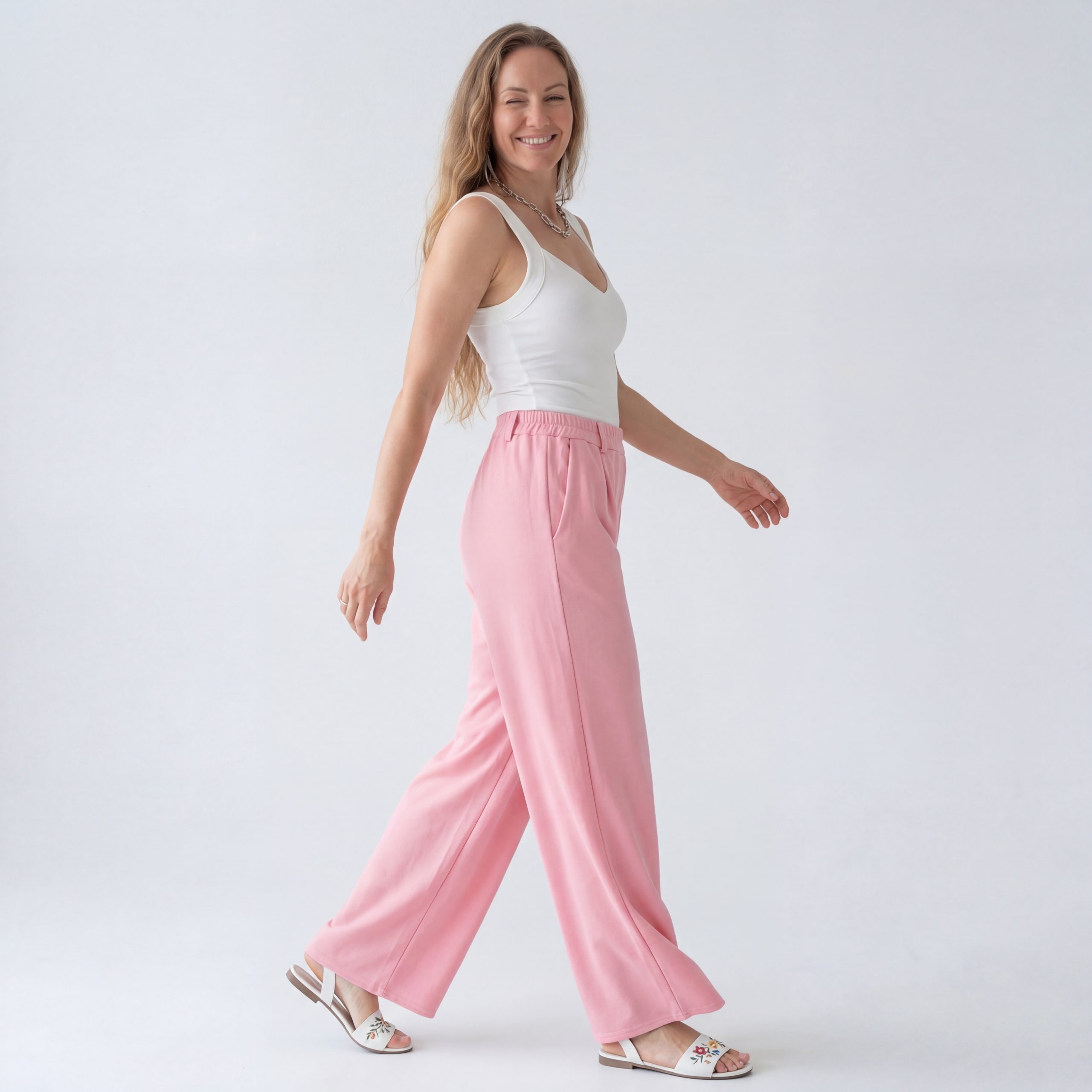 OriginalYou Culotte Damen Culotte Wide Leg Freizeithose leichte Sommerhose mit Stretchbund, erhältlich in Größe 36 bis 44