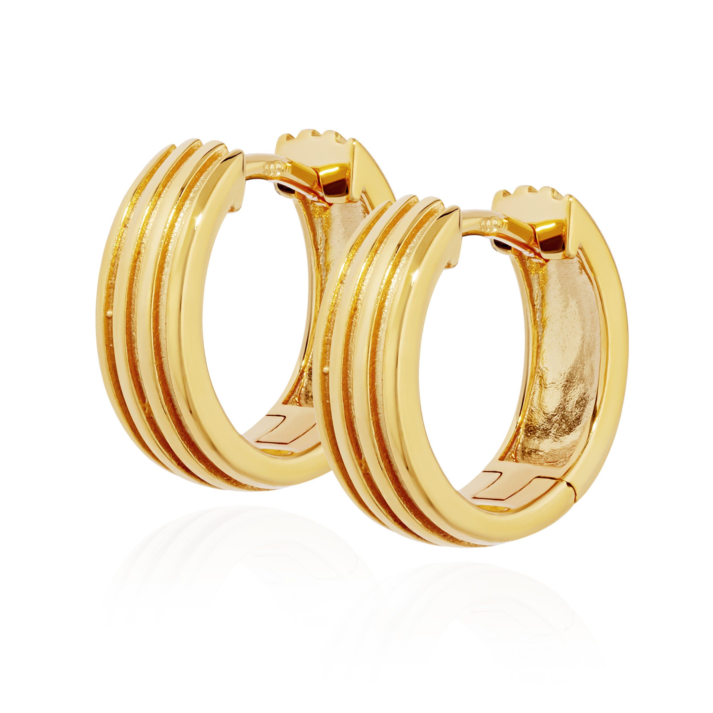 NKlaus Klappcreolen Paar Klappcreolen 333 Gelb Gold 8 Karat 14mm Creolen Damen Ohrringe