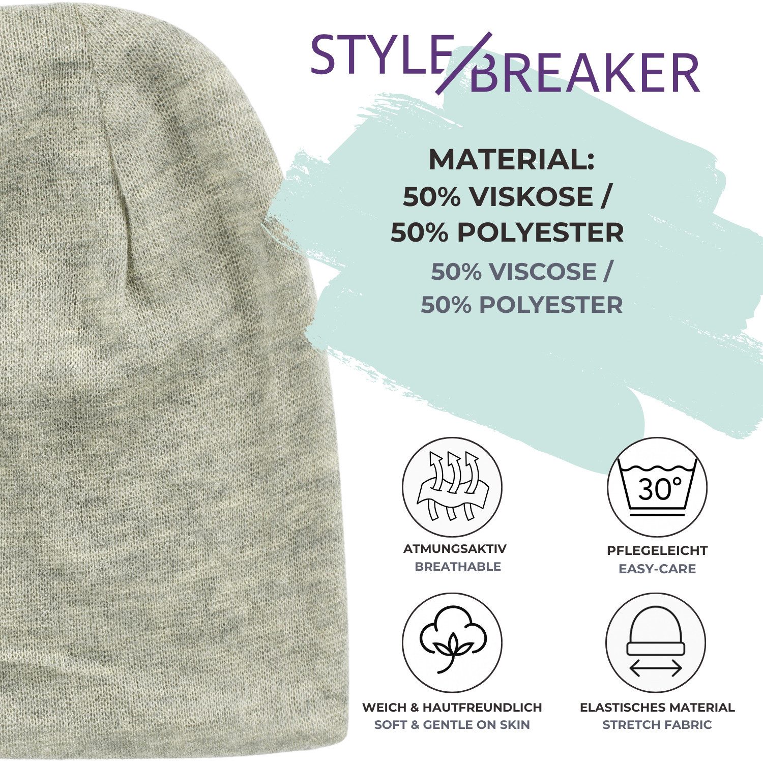 styleBREAKER Strickmütze Feinstrick Beanie Meliert (1-St)