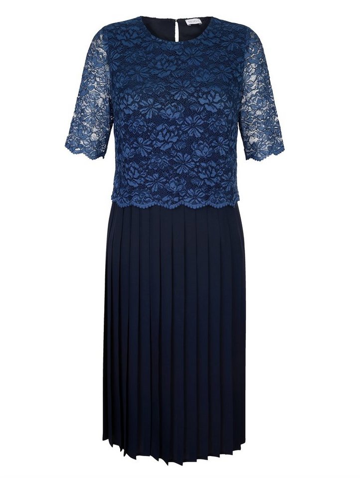 Mona Kleid mit Spitzenoberteil in blau