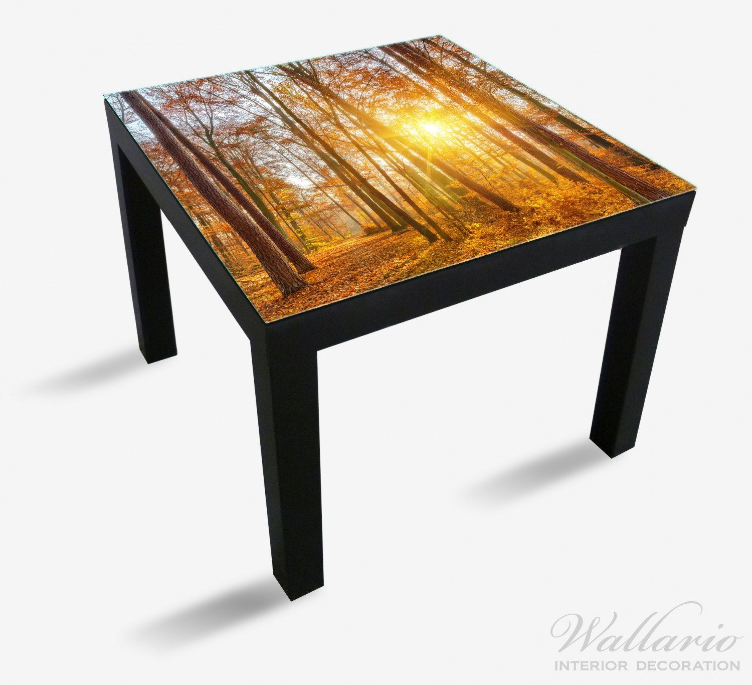 Tischplatte Ikea Sonnenuntergang für Wald (1 geeignet herbstlichen St), Wallario Tisch im Lack
