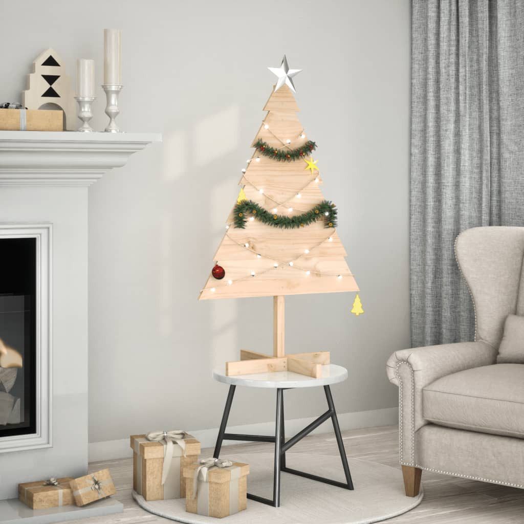 vidaXL Künstlicher Weihnachtsbaum Weihnachtsbaum zum Schmücken 110 cm Massivholz