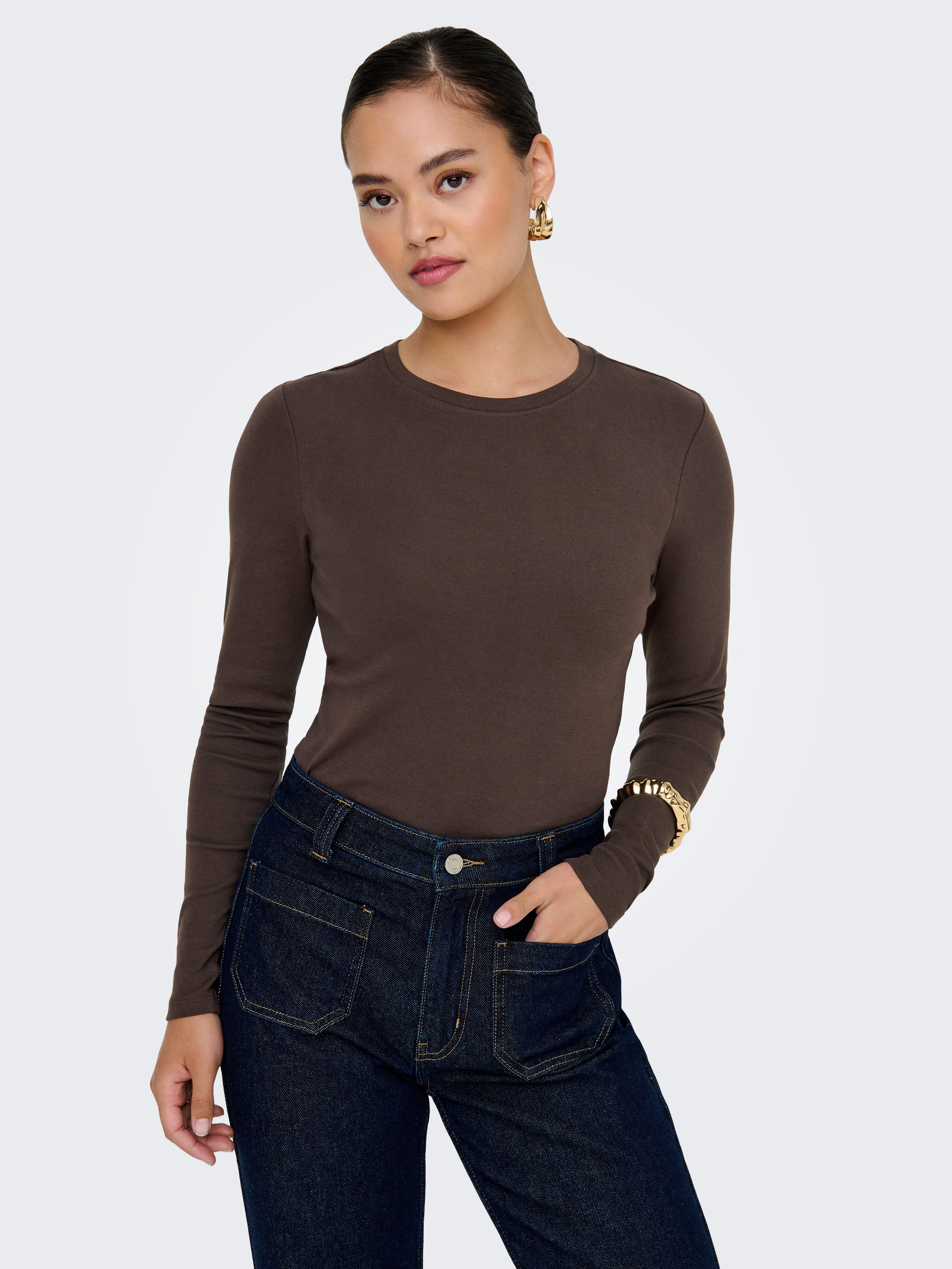 ONLY Langarmshirt ONLRILEY O-NECK L/S TOP günstig online kaufen