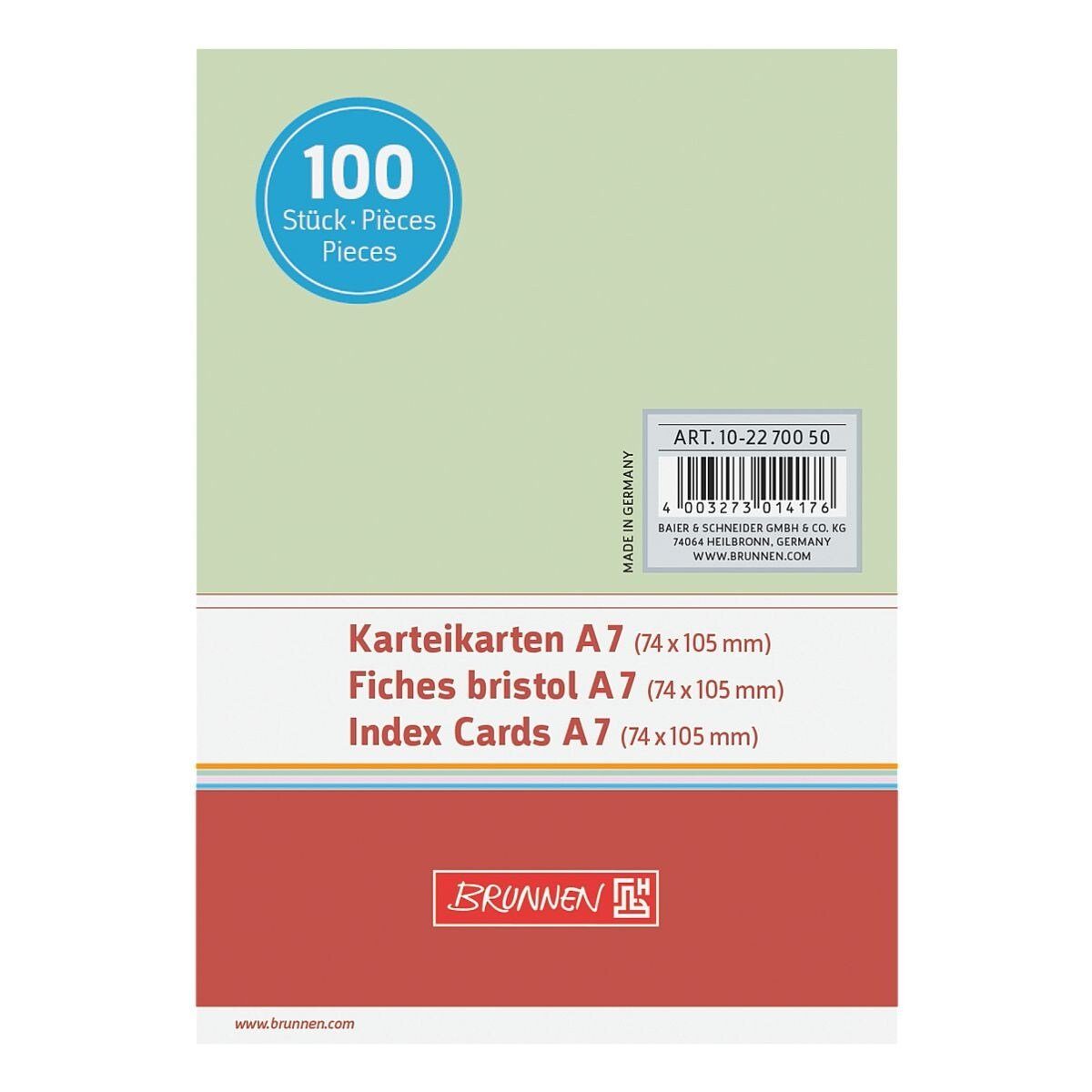 BRUNNEN Karteikarten, A7 quer, blanko