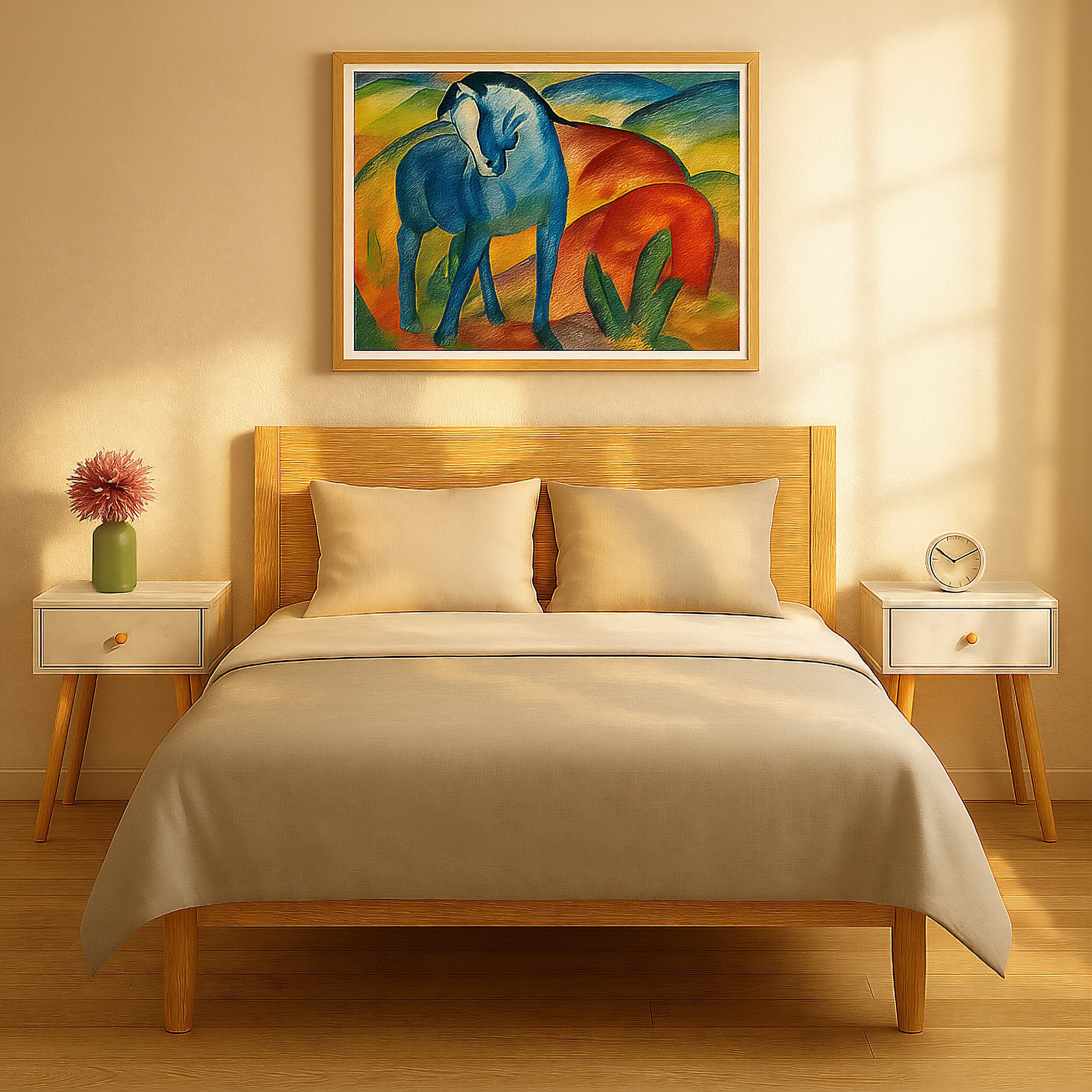 relaxdays Nachttisch Marmoroptik & Holzbeine (2er Set, 2-St., Nachttischsch günstig online kaufen