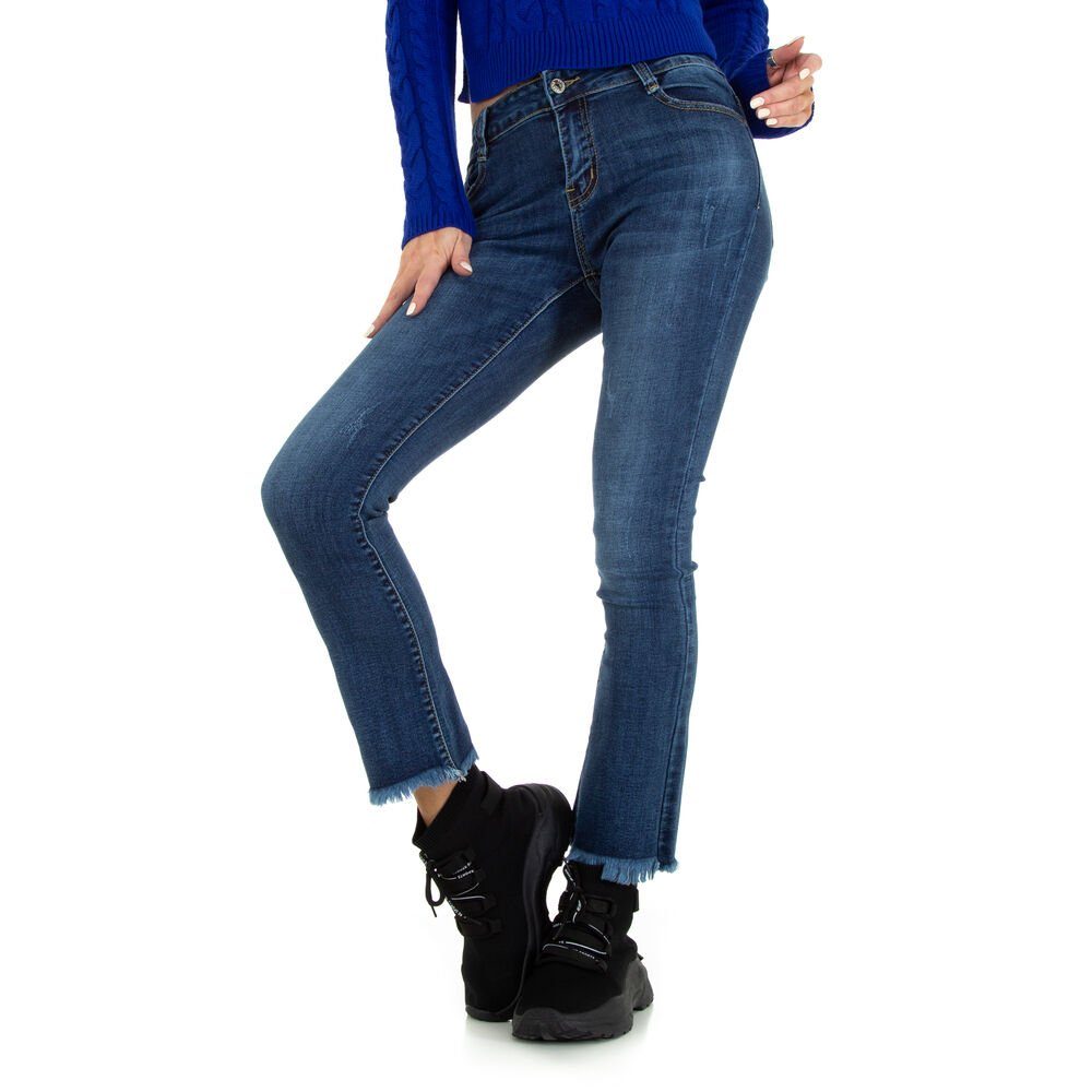 Ital-Design Bootcut Blau Damen Bootcut-Jeans in Stretch Jeans Freizeit