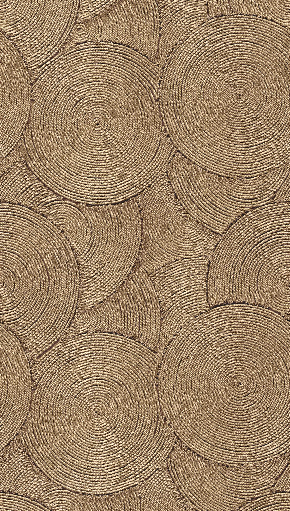 living walls Vliestapete Vibes & Styles Ropana – Woven Circles Fototapete, leicht strukturiert, Kunst, (1 St), Kreisstruktur in 3D-Optik mit natürlicher, moderner Ausstrahlung