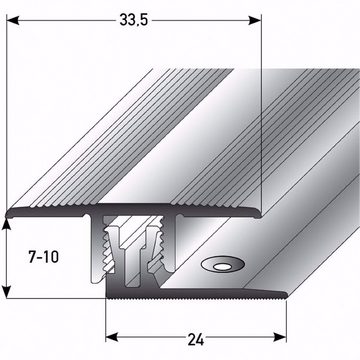 acerto® Übergangsprofil Übergangsprofil Alu 2-teilig 135cm 7-10mm gold