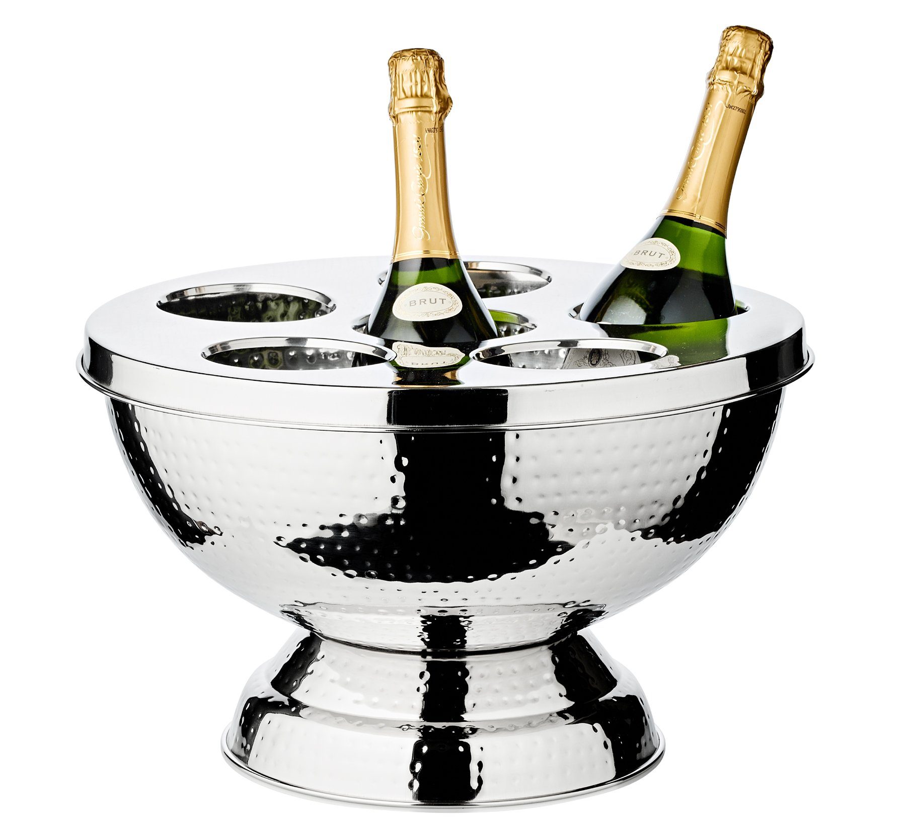 EDZARD Sektkühler Rockford, Flaschenkühler, Champagnerkühler, Weinkühler in  Silber mit Deckel - gehämmert, Ø 41cm online kaufen | OTTO
