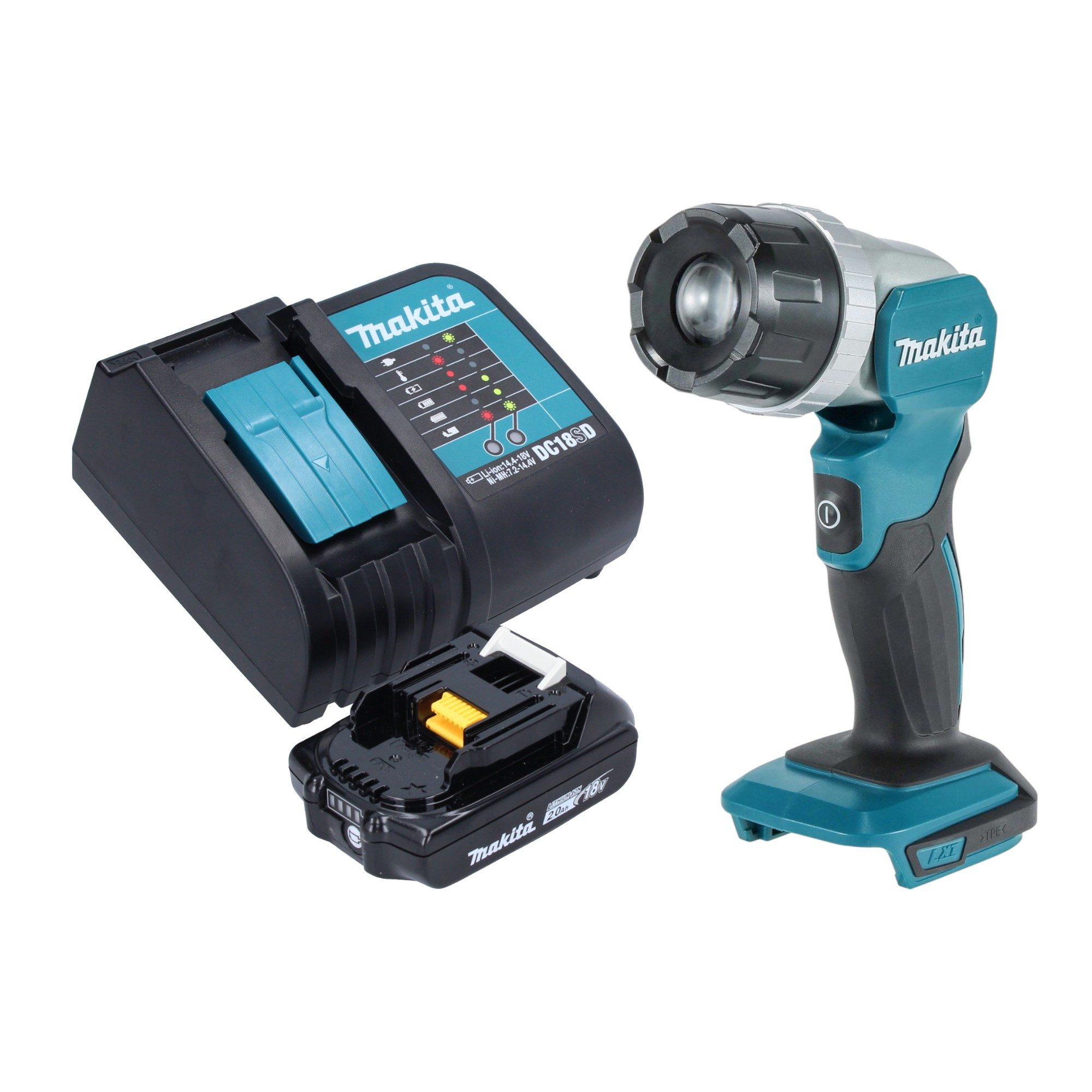 Makita Точечные светильники DML 808 SA1 14,4 / 18 V 190 lm LED + 1x Akku 2,0 Ah + Ladegerät
