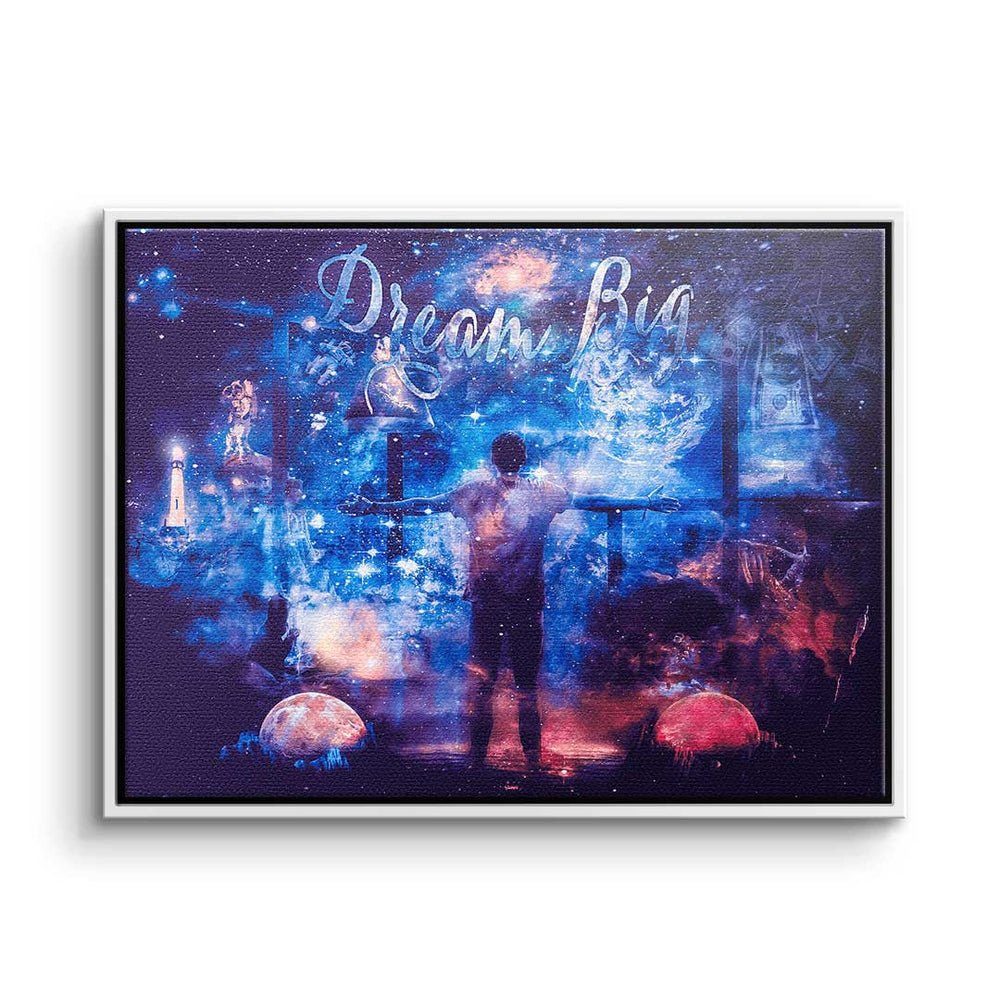 DOTCOMCANVAS® Leinwandbild, Premium Leinwandbild - Rahmen Starts Pop A weißer Art Dream Motivation - It - With