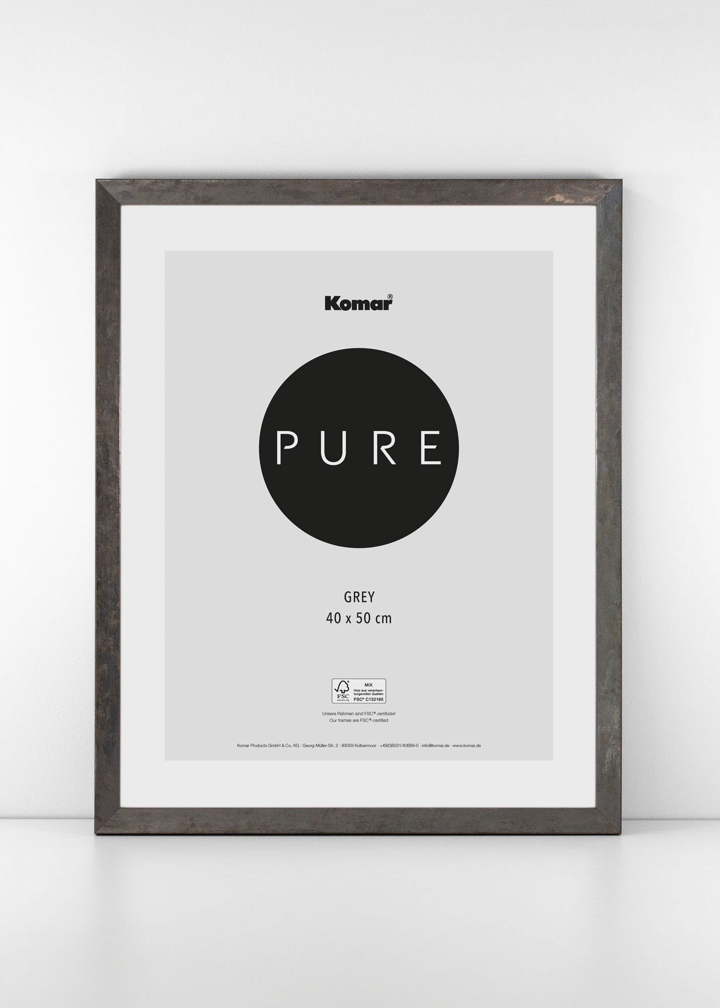 Komar Bilderrahmen Stone, Echtholzrahmen mit hochtransparentem Acrylglas