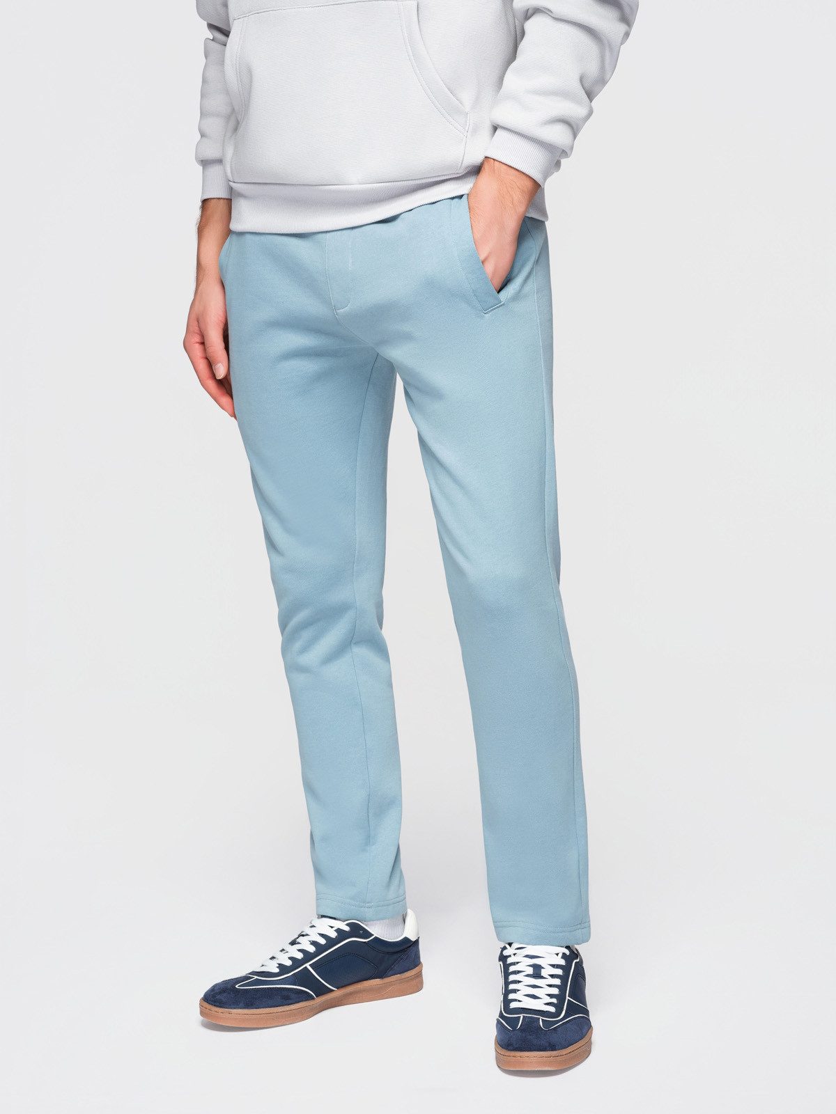 Sweatpants Herren Jogginghose Slim Fit Baumwolle Basic Denim blue L