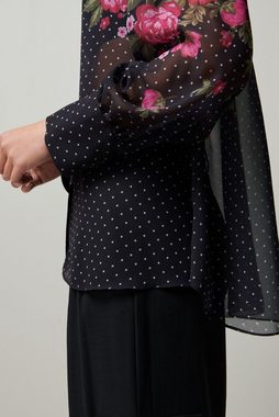 Next Langarmbluse Langärmelige Bluse mit Punkte- und Blumenmuster (1-tlg)