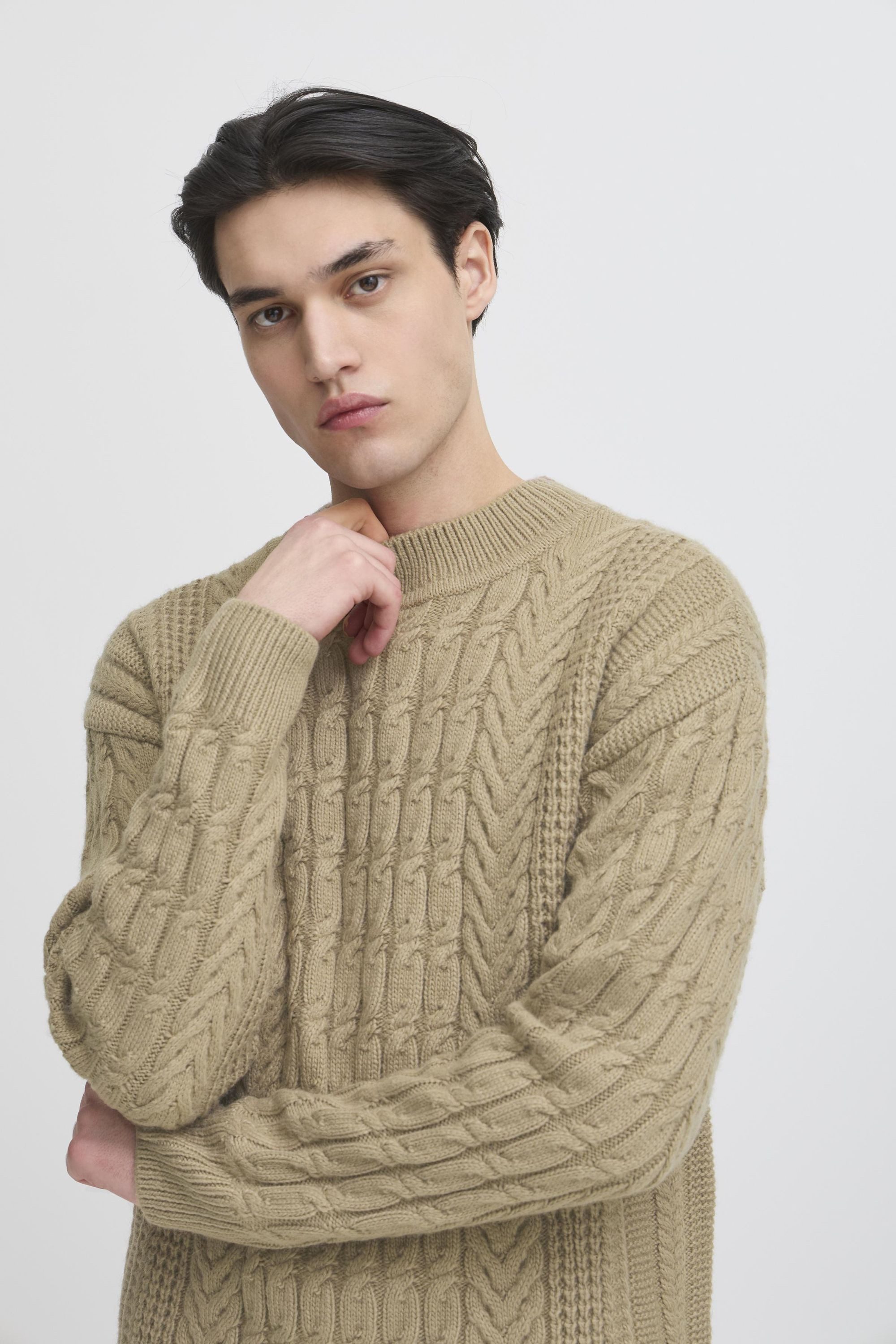 Casual Friday Strickpullover CFMillow Strickpullover mit kreativem Zopfmuster