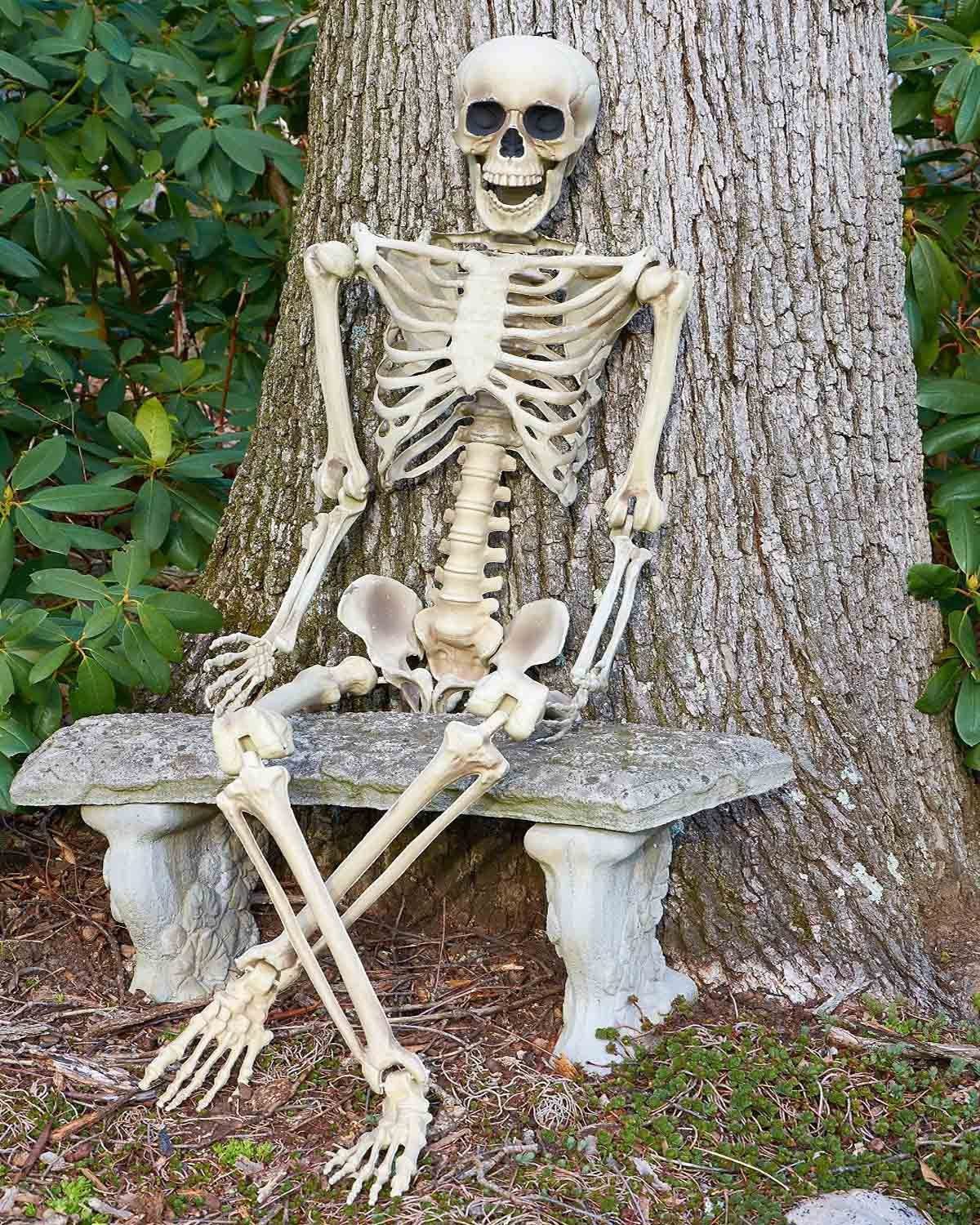 Goods+Gadgets Hängedekoration Skelett 160 cm (Halloween Deko), Ganzkörper Skeleton