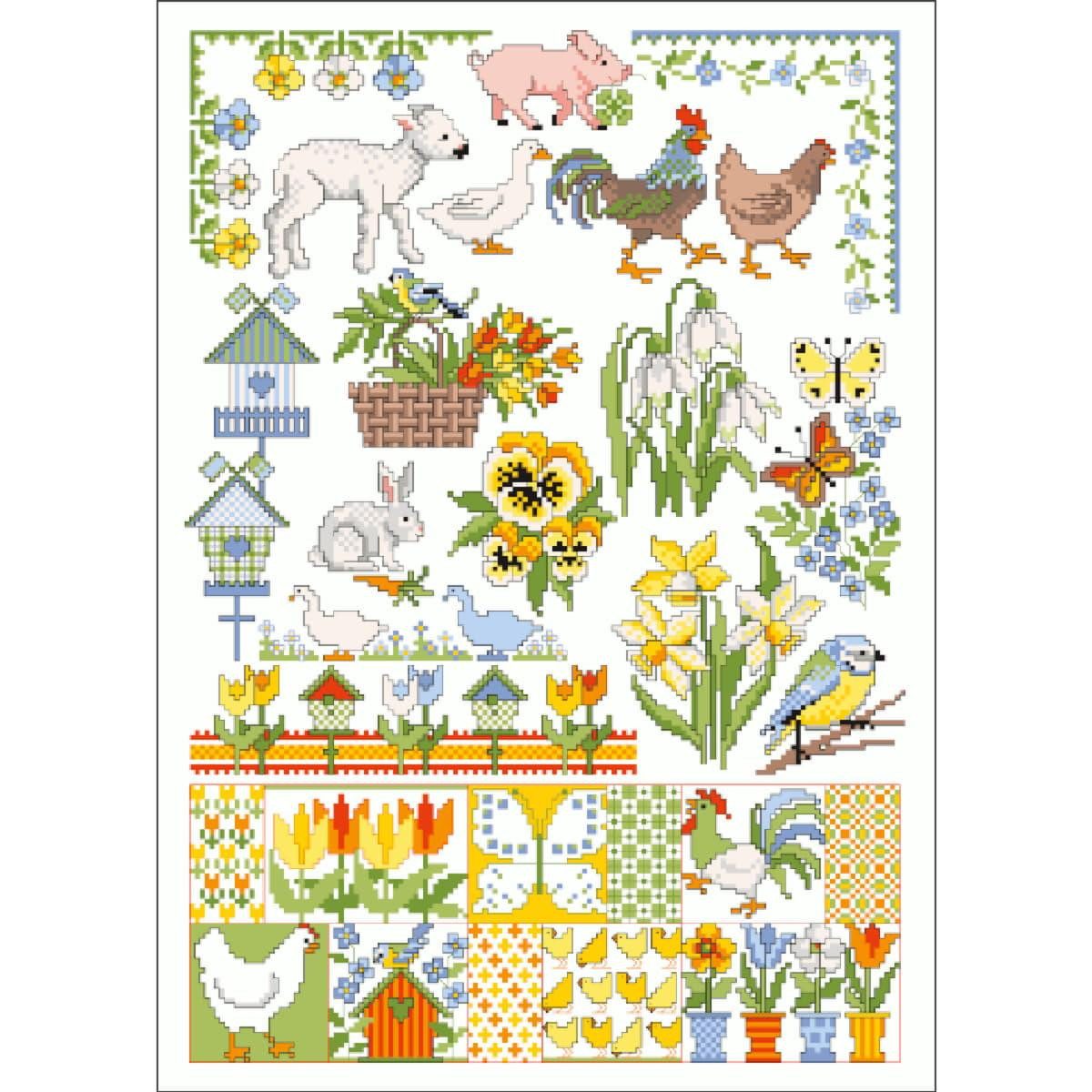 Lindner´s Kreuzstiche Kreativset Lindner´s Kreuzstiche Zählmuster Vorlage "Frühlingsgrüße", 023, (embroidery kit by Marussia)