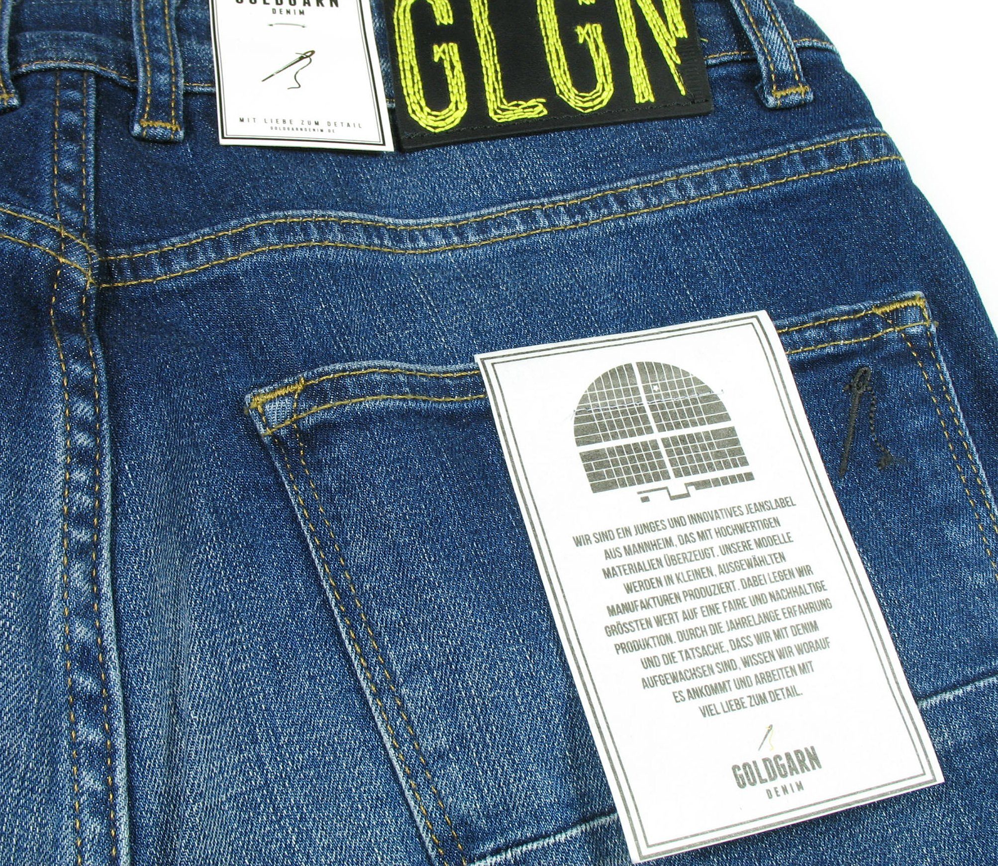 Goldgarn 5-Pocket-Jeans Herren U2 Slim Fit distressed Denim