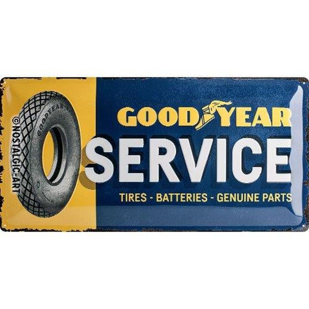 Nostalgic-Art Metallschild Blechschild 25 x 50cm - Goodyear - Goodyear Service