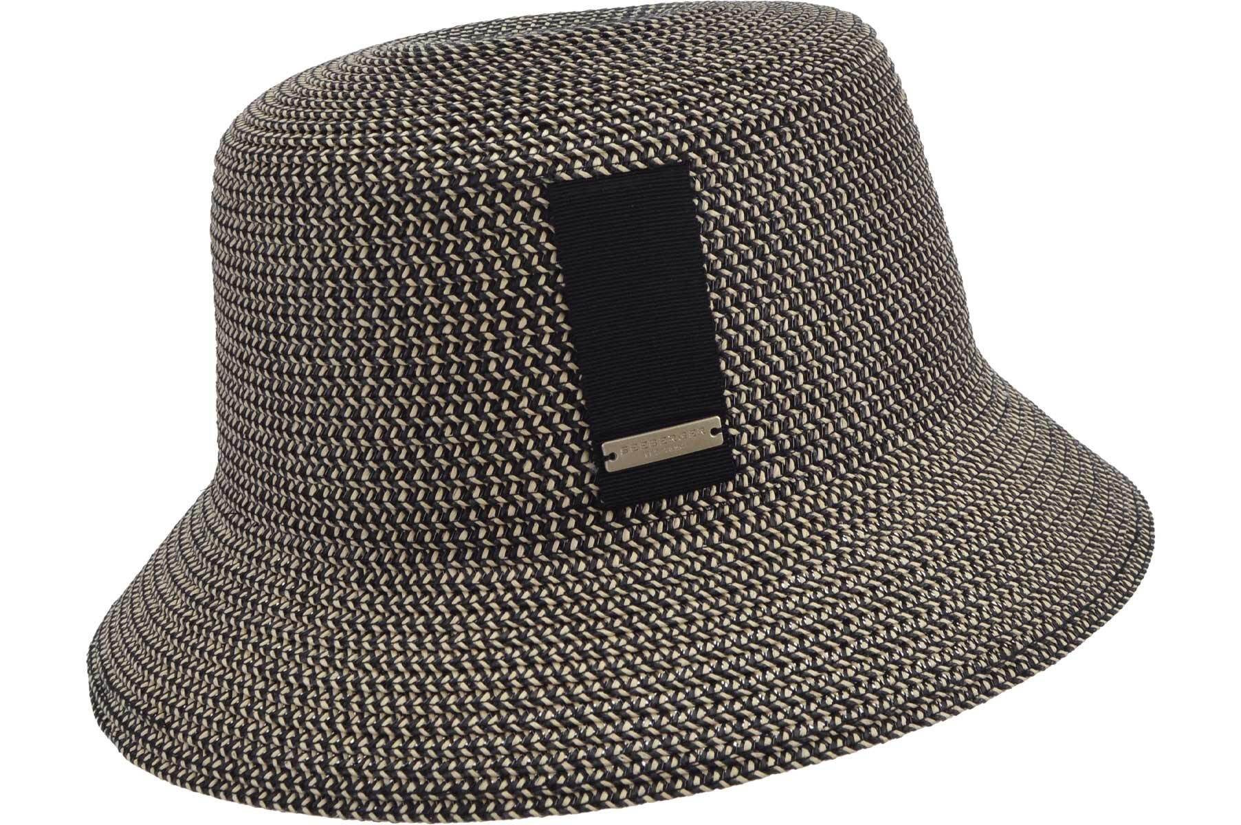 Seeberger Strohhut Papierstroh Mix Fischerhut mit Ripsband Garnitur 55513-2