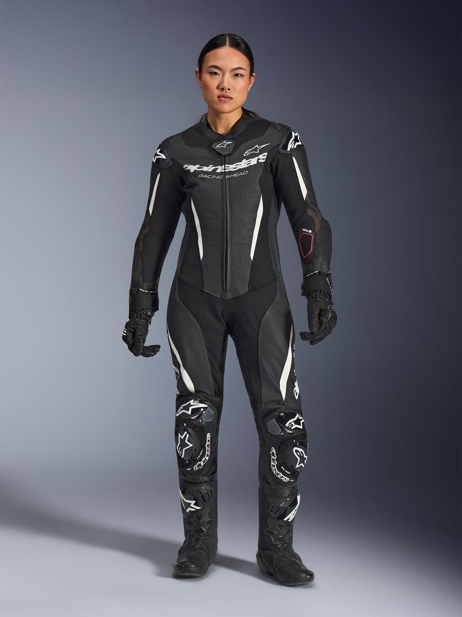 Alpinestars Motorradkombi Stella GP-R7 Damen 1-Teiler Motorrad Lederkombi Airbag vorbereitet,Ellenbogenprotektoren enthalten,mit Höcker,Kni