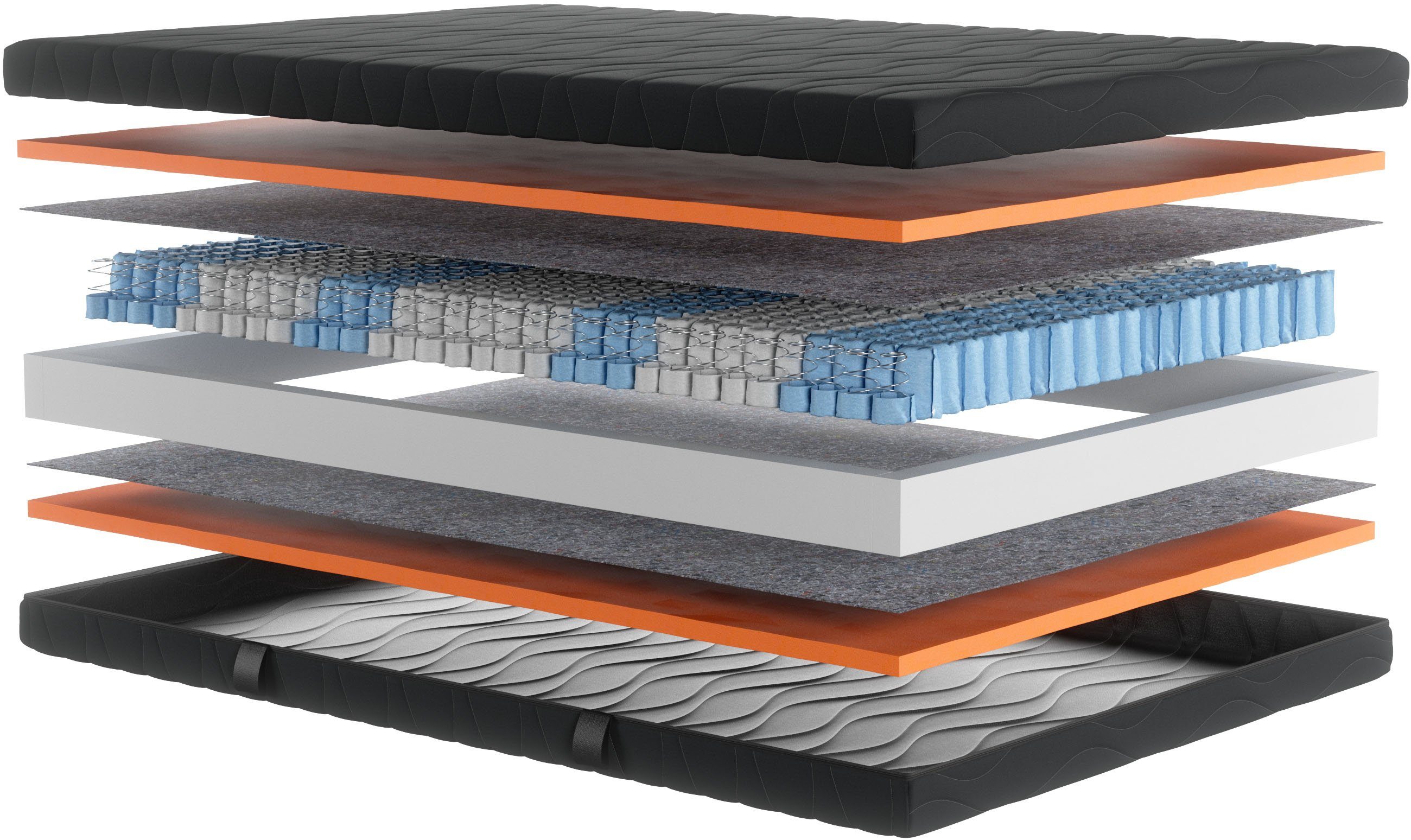 Taschenfederkernmatratze Black Diamond Comfort, Matratze 90x200, 140x200 cm & weitere Größen, OTTO home, 20 cm hoch, 7-Zonen, H2 / H3 / H4, ergonomisch, atmungsaktiv
