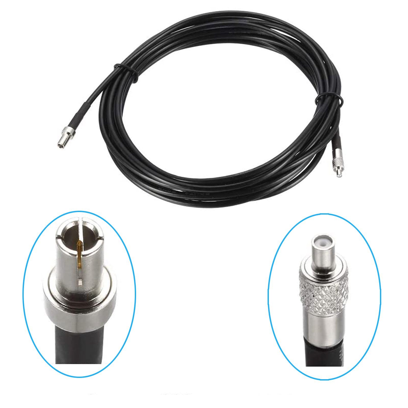 Bolwins F75 TS9 zu TS9 Buchse Koaxial 3m Verlängerungskabel RG174 Jumper Kabel Verlängerungskabel, (300 cm)