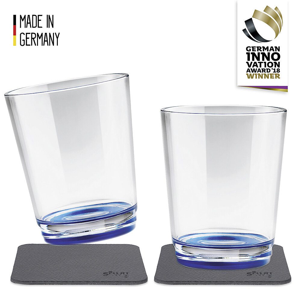 Gläser-Set Silwy Magnet-Trinkbecher 250 ml, 2 Becher + 2 Pads
