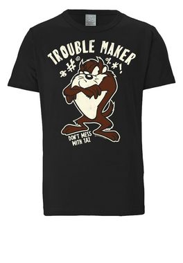 LOGOSHIRT T-Shirt Looney Tunes - Taz, Trouble Maker mit lizenziertem Print