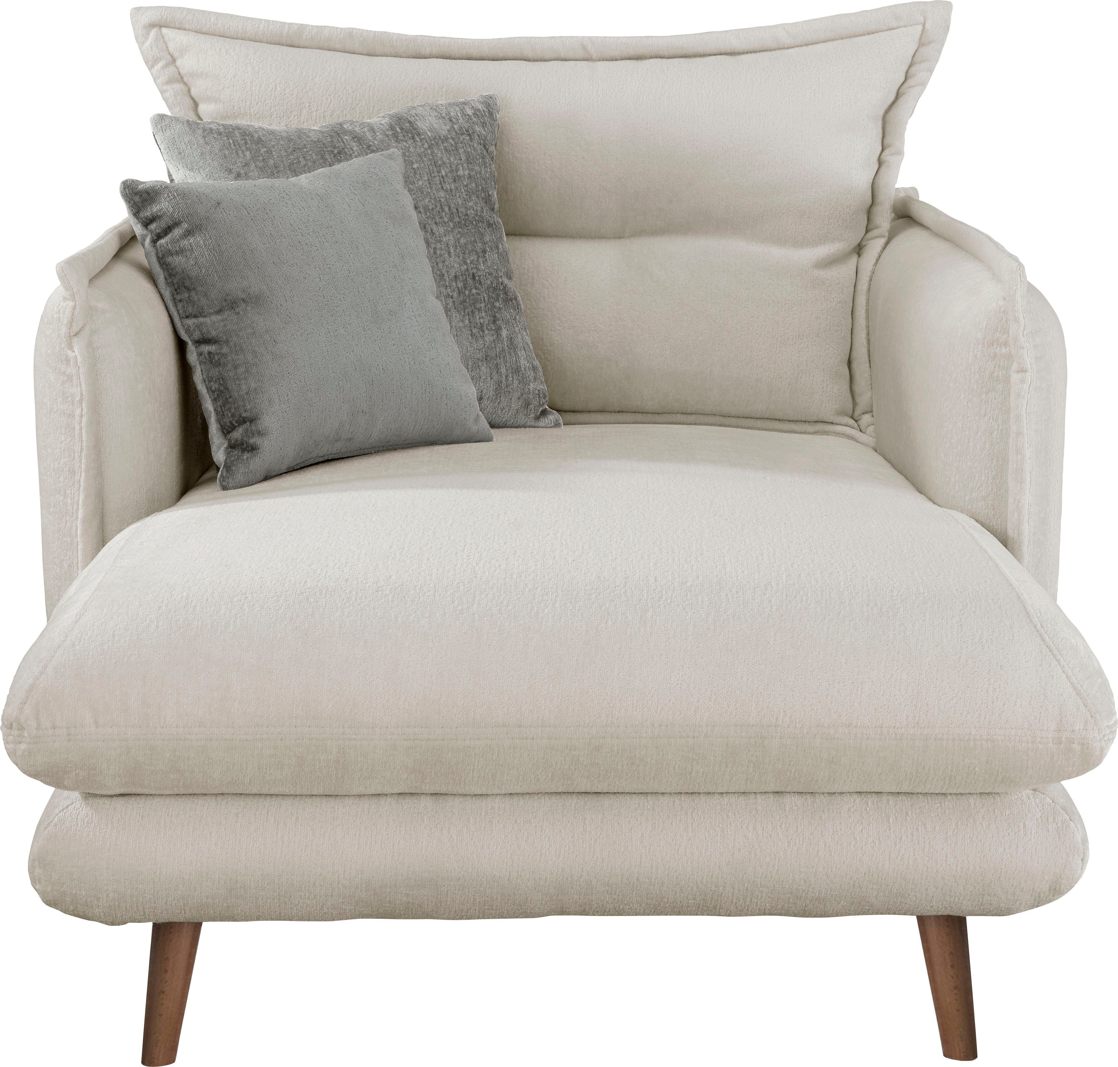 INOSIGN Loveseat Lazio, moderner Sessel mit einer bequemen Polsterung, 2 Stk. Zierkissen