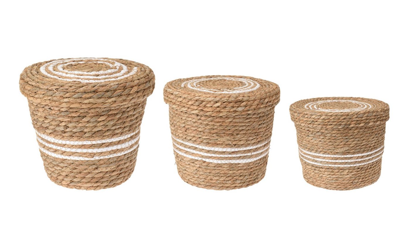 Thumbnail - Spetebo Allzweckkorb Set Aufbewahrungskorb aus Seegras 37, 32, 26 cm (Packung, 1 tlg), Korbset aus Seegras mit Deckel