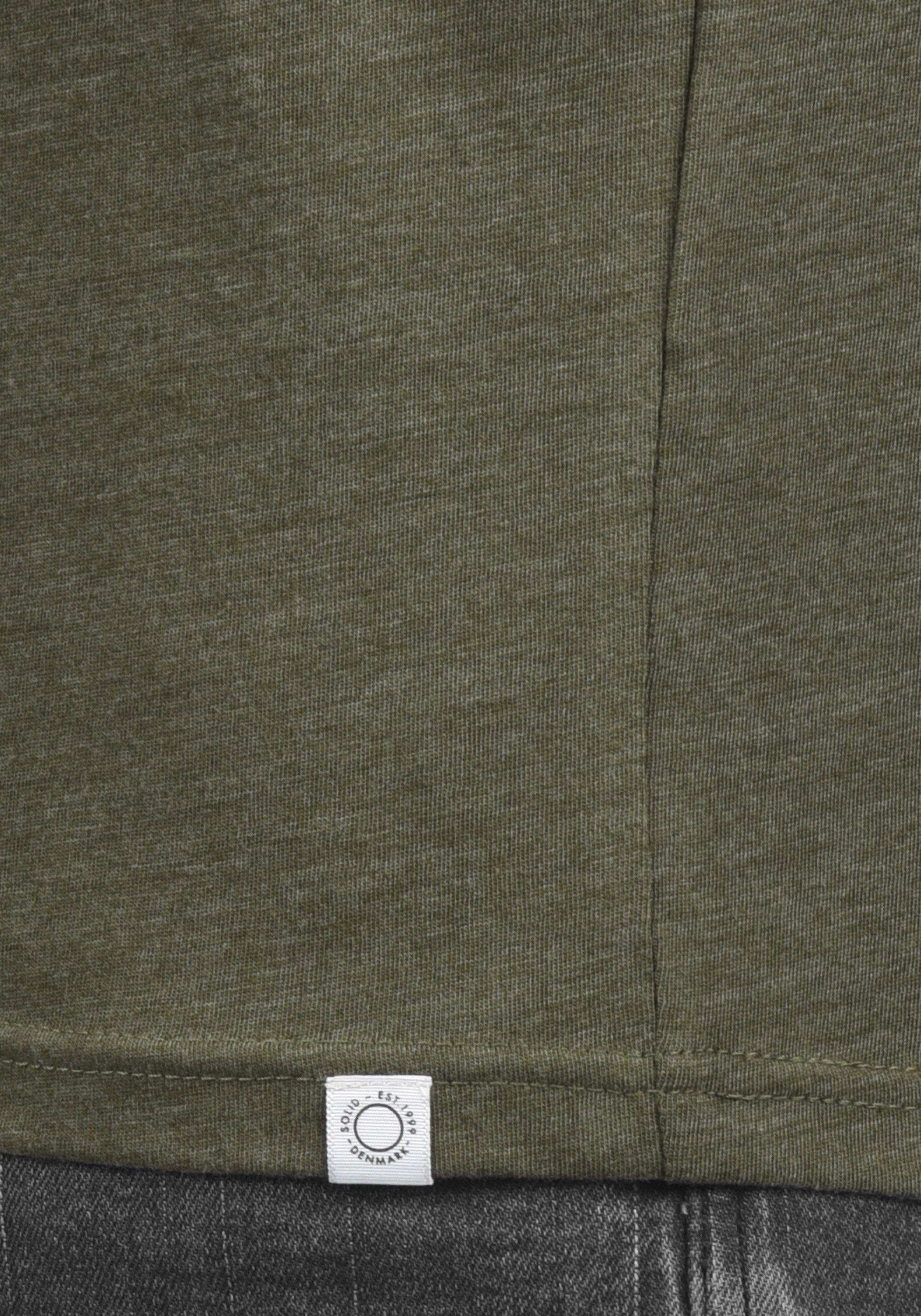 !Solid Longsleeve (8797) Langarmshirt V-Ausschnitt mit Ivy Melange SDBeda Green