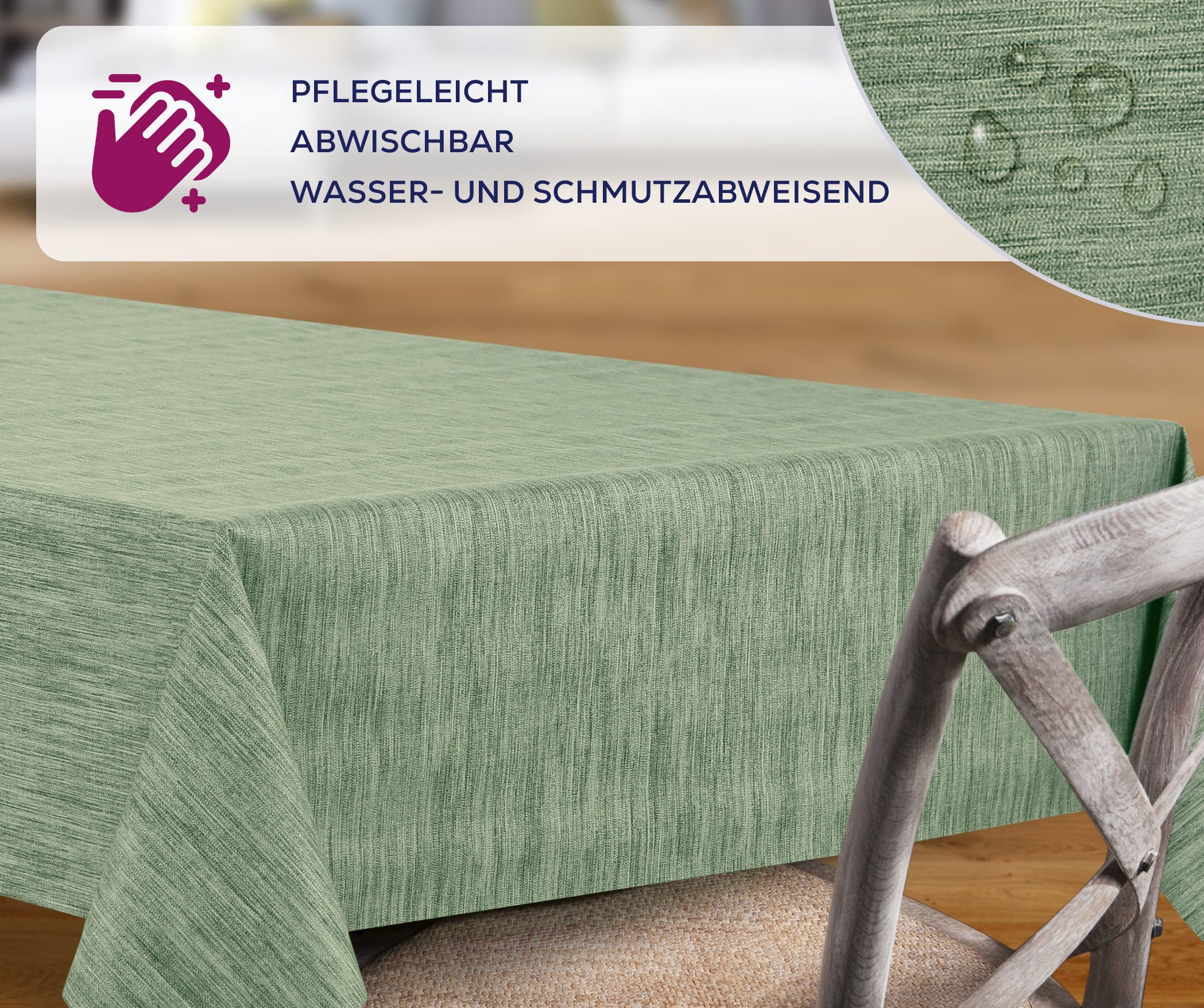Beautex Tischdecke Wachstuchtischdecke Meterware abwaschbar fleckenabweisend aus PVC (1-tlg), Wasserundurchlässig, Zuschneidbar, Pflegeleicht, Oberflächenversie – Bild 2 von 5