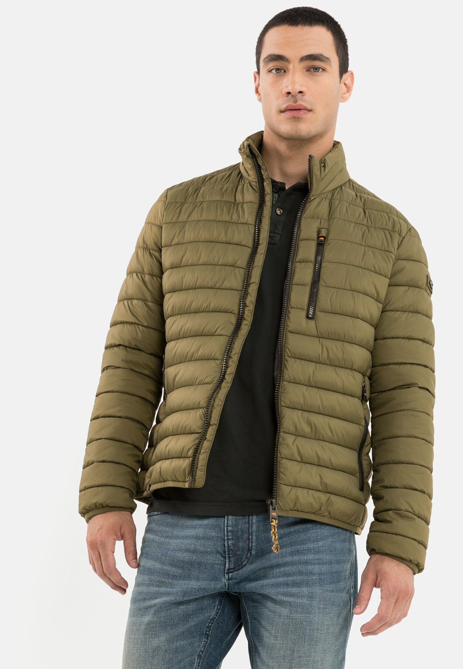 camel active Blouson aus recyceltem Material Langarm Markenlabel