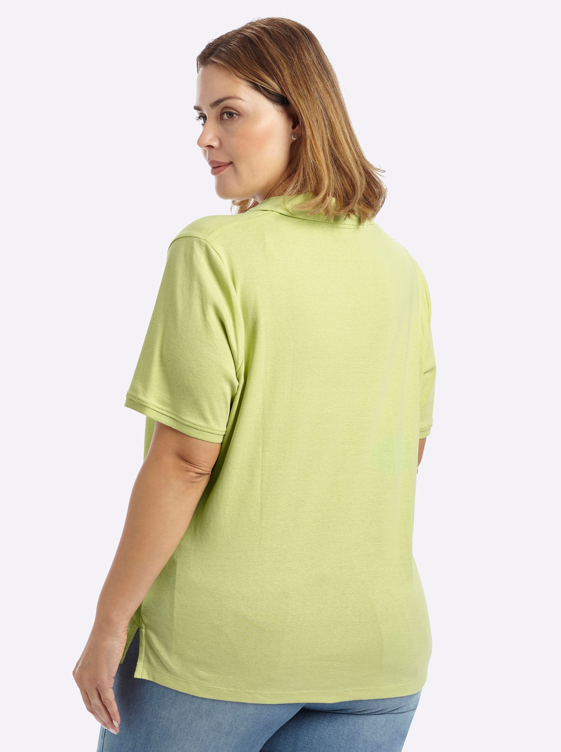 Sheego T-Shirt Poloshirt Kurzarm