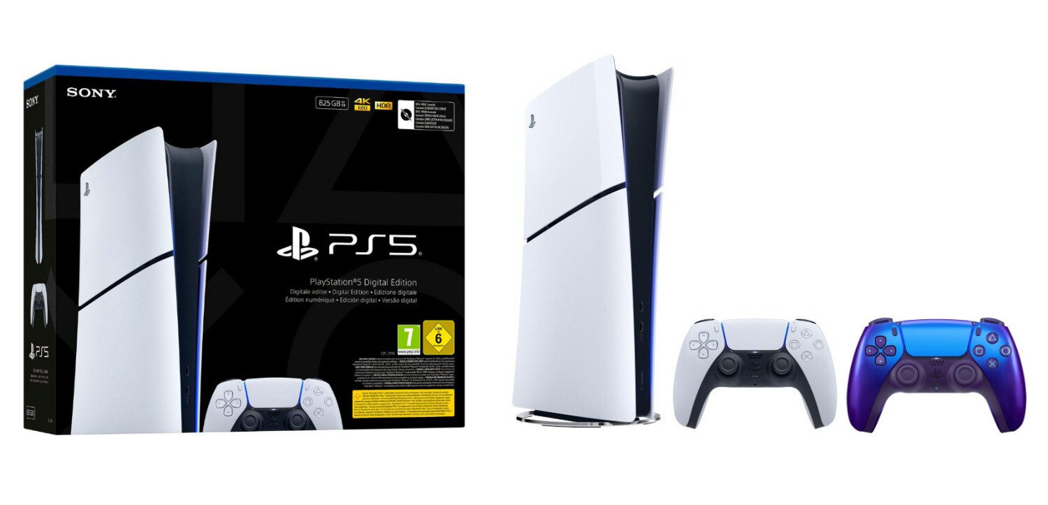 Playstation PlayStation 5 Slim Digital Edition Konsole + Controller Chroma Indigo (Set, 2 St., inkl. 2. DualSense Controller)