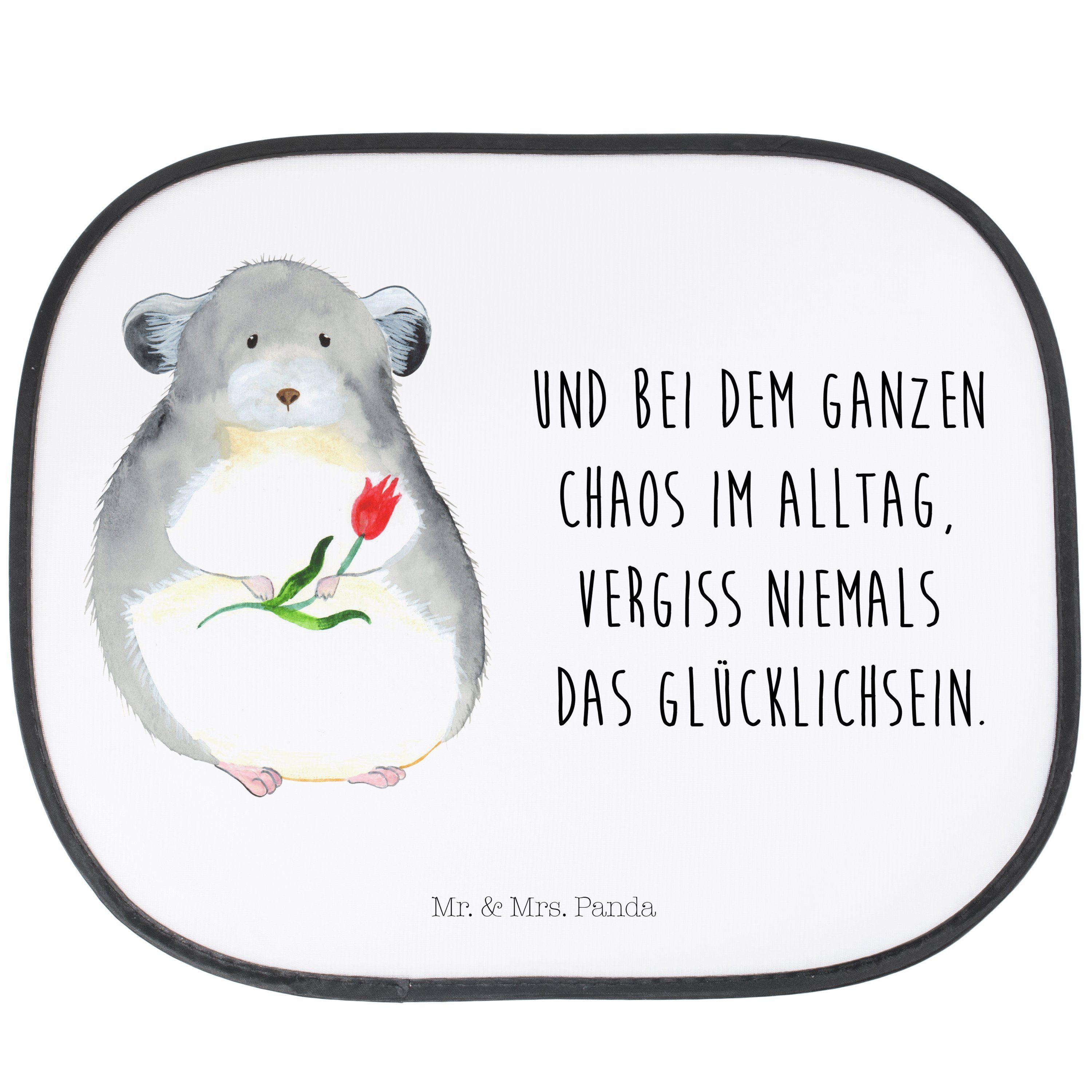 Sonnenschutz Chinchilla mit Blume Mrs. Depressionen, - Mr. Geschenk, Panda, tra, & Weiß Tiermotive, - Seidenmatt