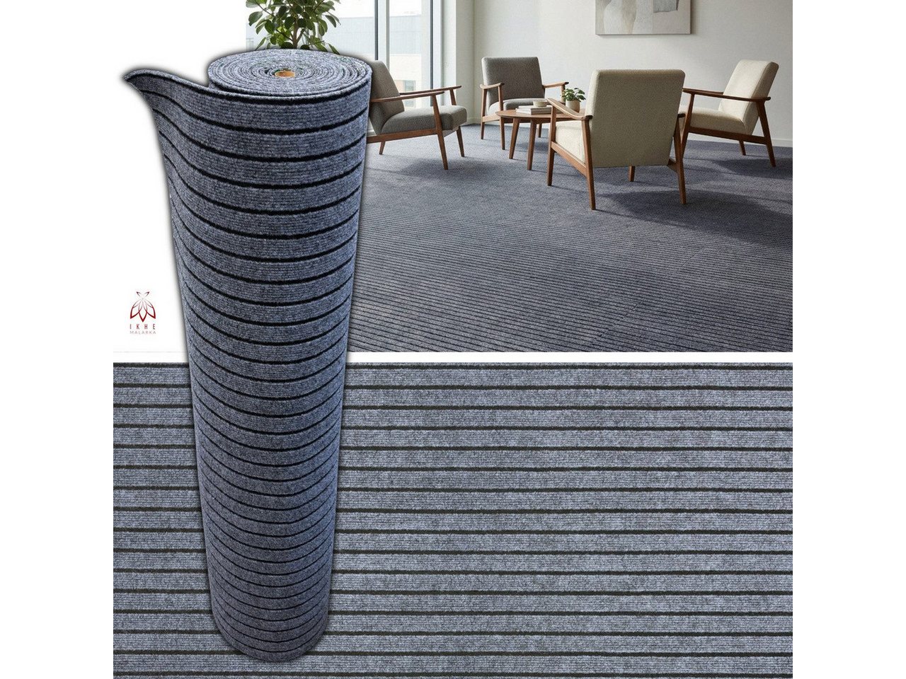 IKHEMalarka Teppichboden 6 m² Selbstklebender Teppich Teppichboden Bodenbelag, Strapazierfähiger Wasserdicht – 120 cm x 500 cm