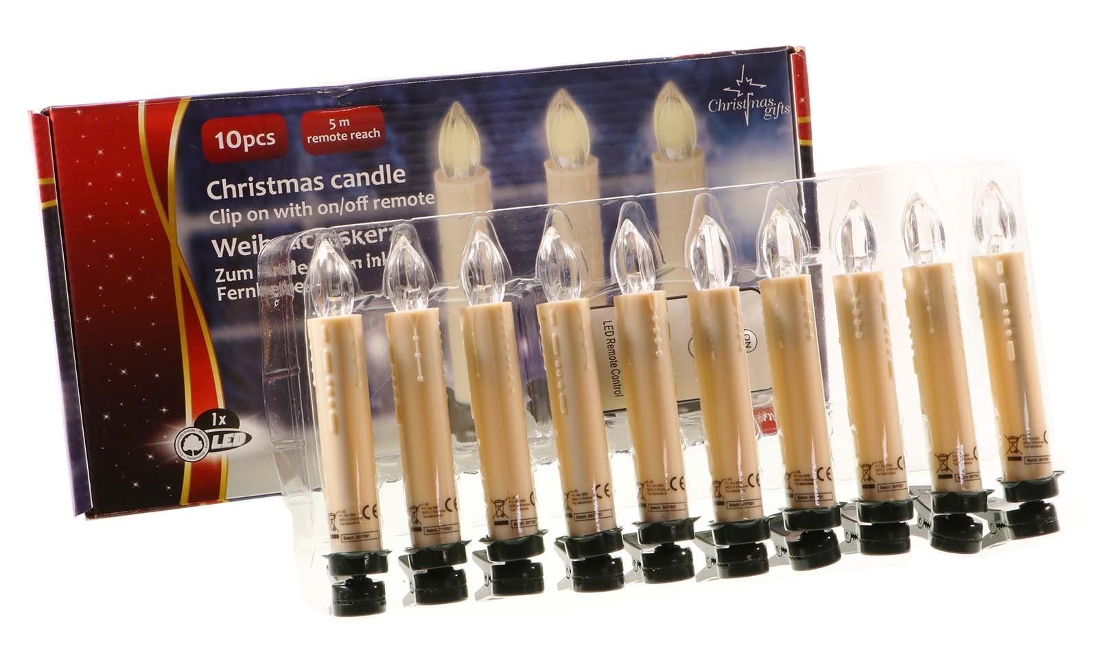 EDCO Christbaumschmuck Kabellose LED Weihnachtsbaum Kerzenlampen 10er Set günstig online kaufen