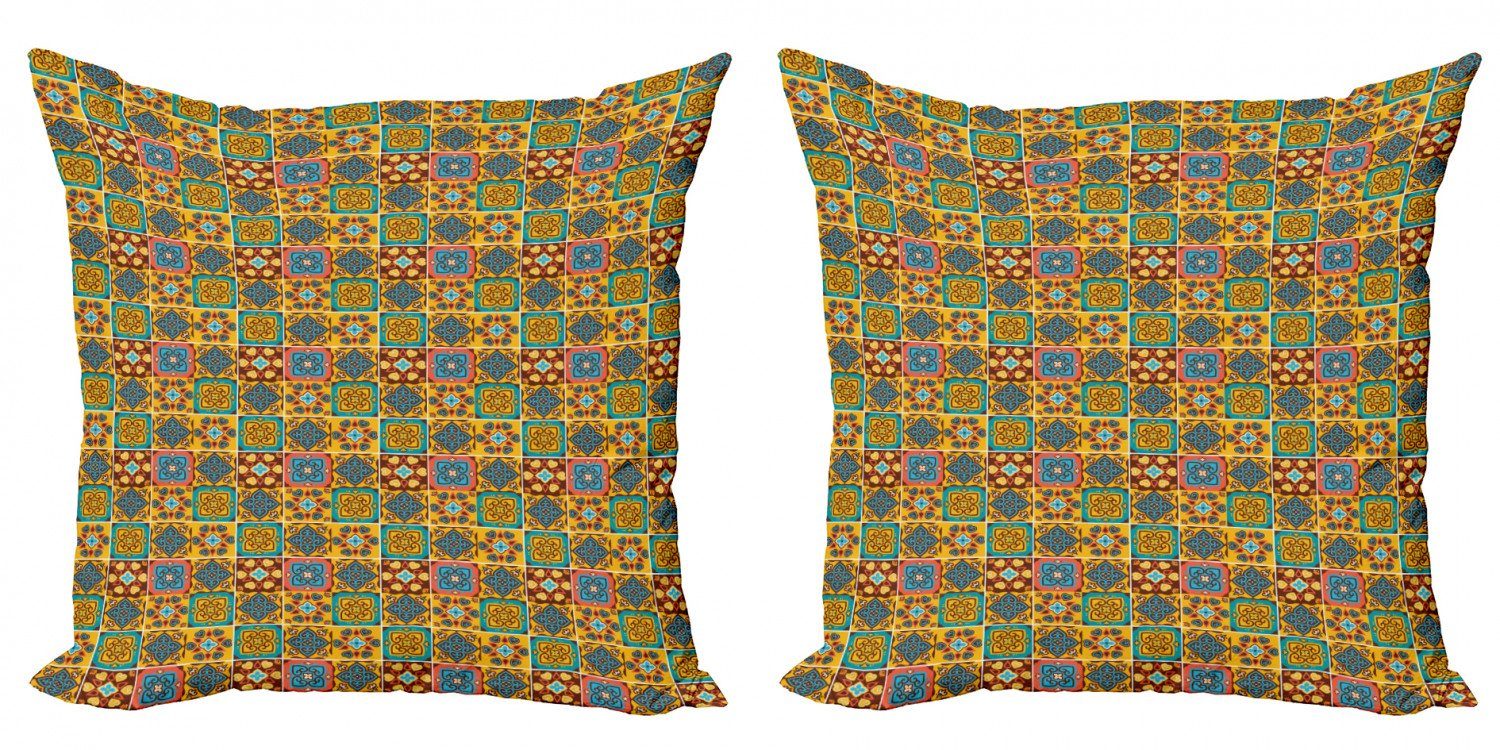 Kissenbezüge Modern Accent Doppelseitiger Stück), (2 traditionell Azulejo Abakuhaus Fliesen-Mosaik Digitaldruck