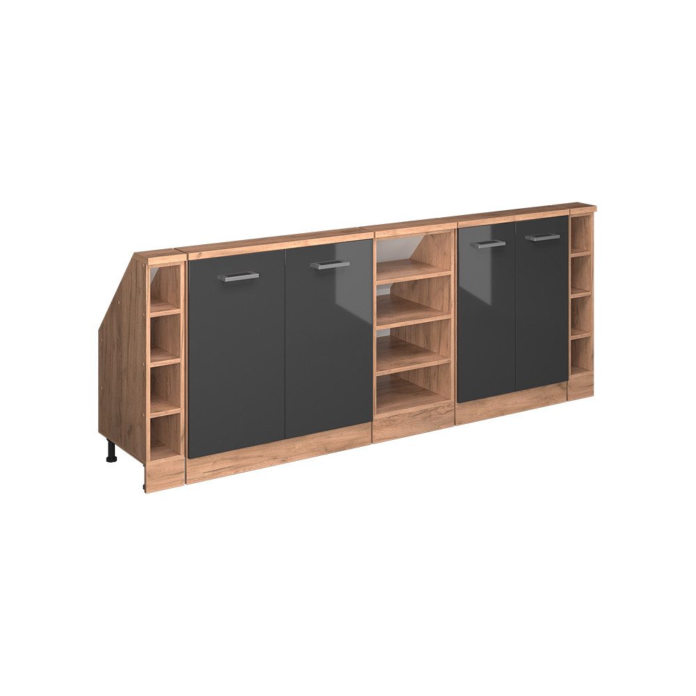 Vicco Unterschrank R-Line, Anthrazit Hochglanz/Goldkraft Eiche, günstig online kaufen