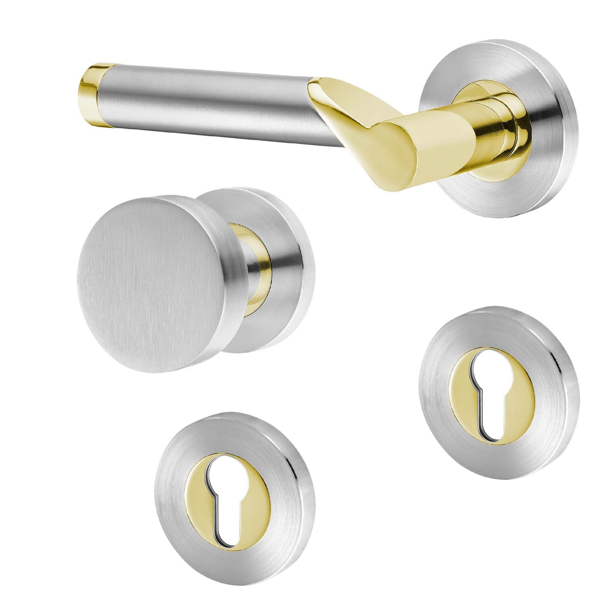 Türbeschläge24 Drückergarnitur Design Drückergarnitur Lightning, Schraubrosetten, Türgriff, Komplettset